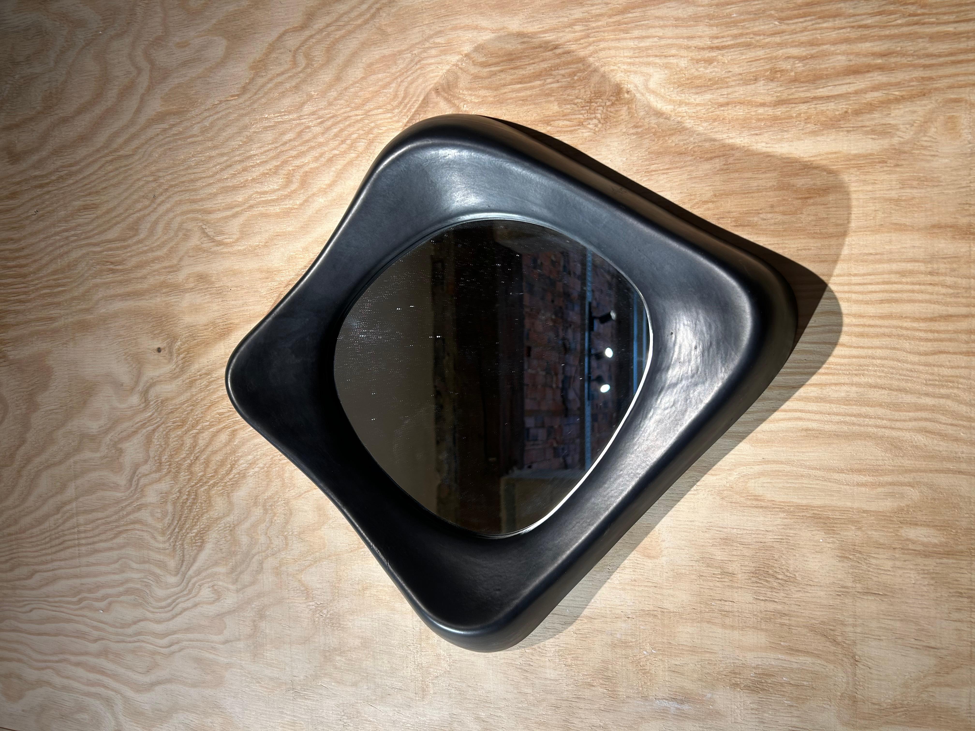 Carved Marcel Asselbur mirror 1950 For Sale
