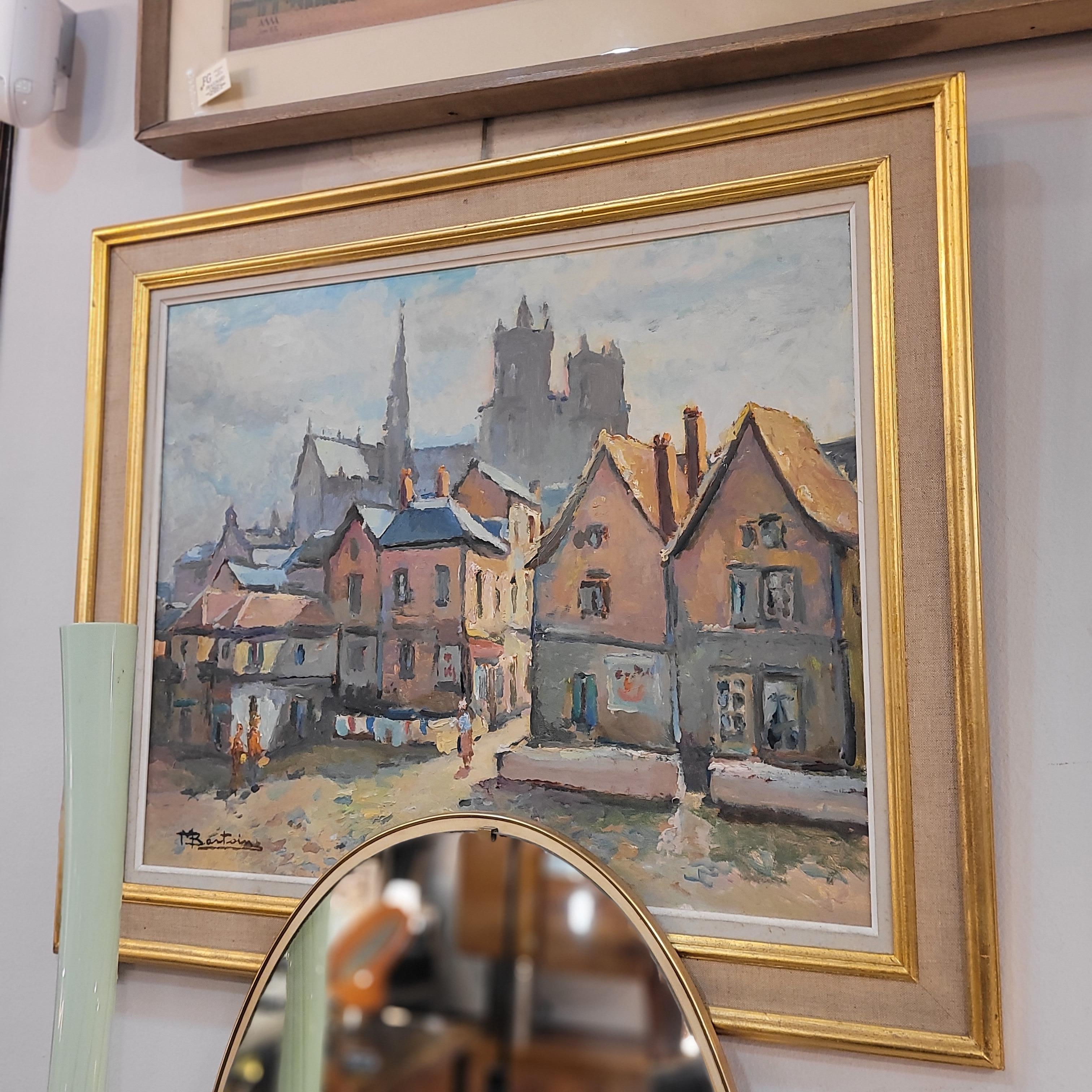 Impressionismus Öl auf Platte Bretonisches Dorf Marcel Bertoin Frankreich im Angebot 17