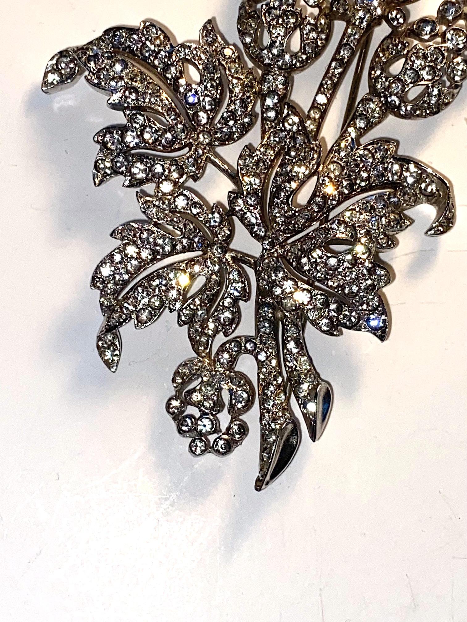 Marcel Boucher Rhinestone Floral Brooch from 1941 For Sale 7