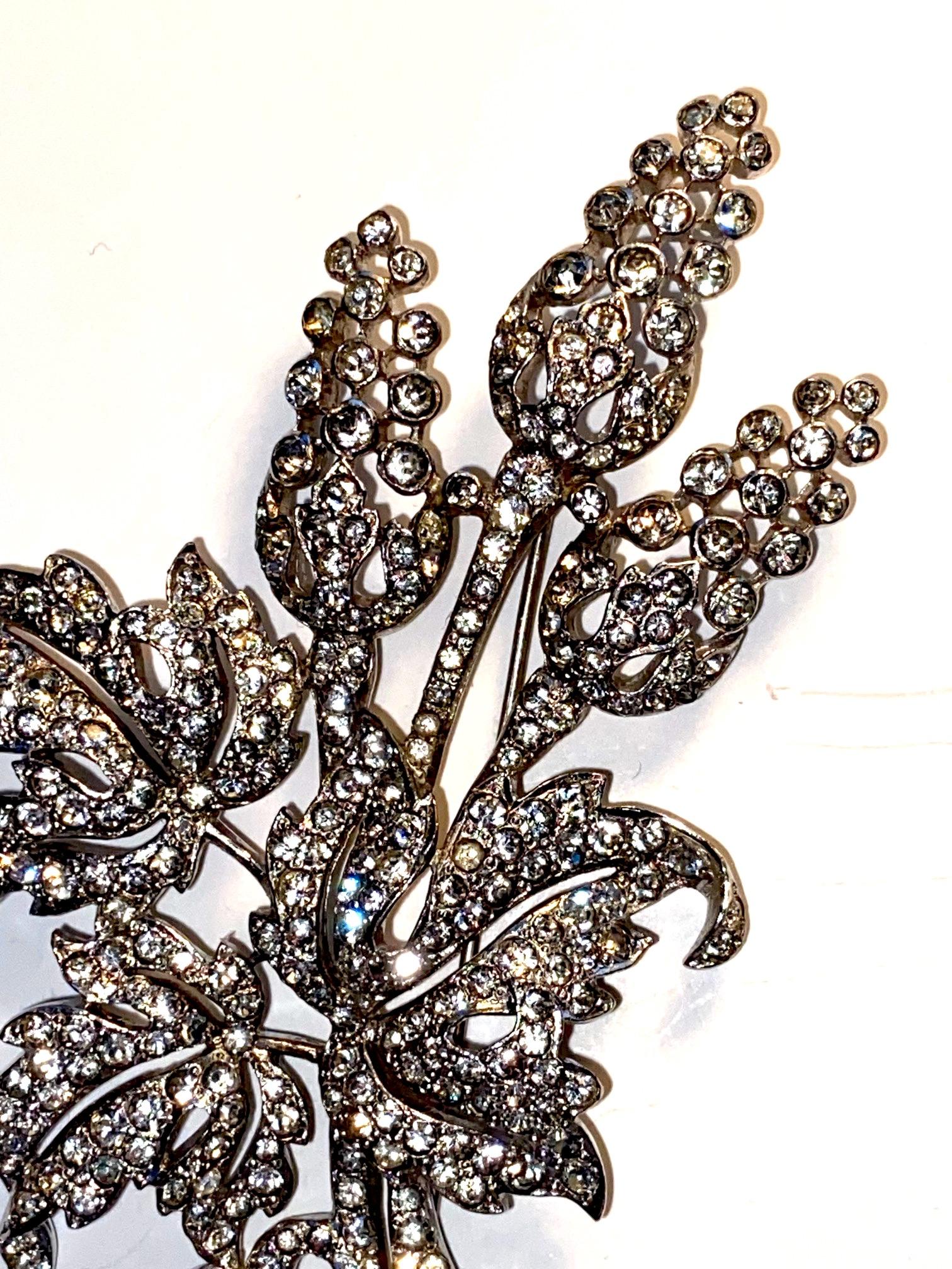 Marcel Boucher Rhinestone Floral Brooch from 1941 For Sale 8