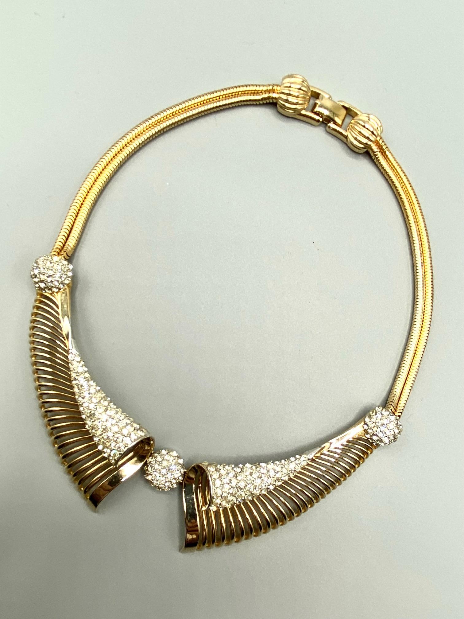 Marcel Boucher 1950s Scroll Collar Necklace In Excellent Condition In New York, NY