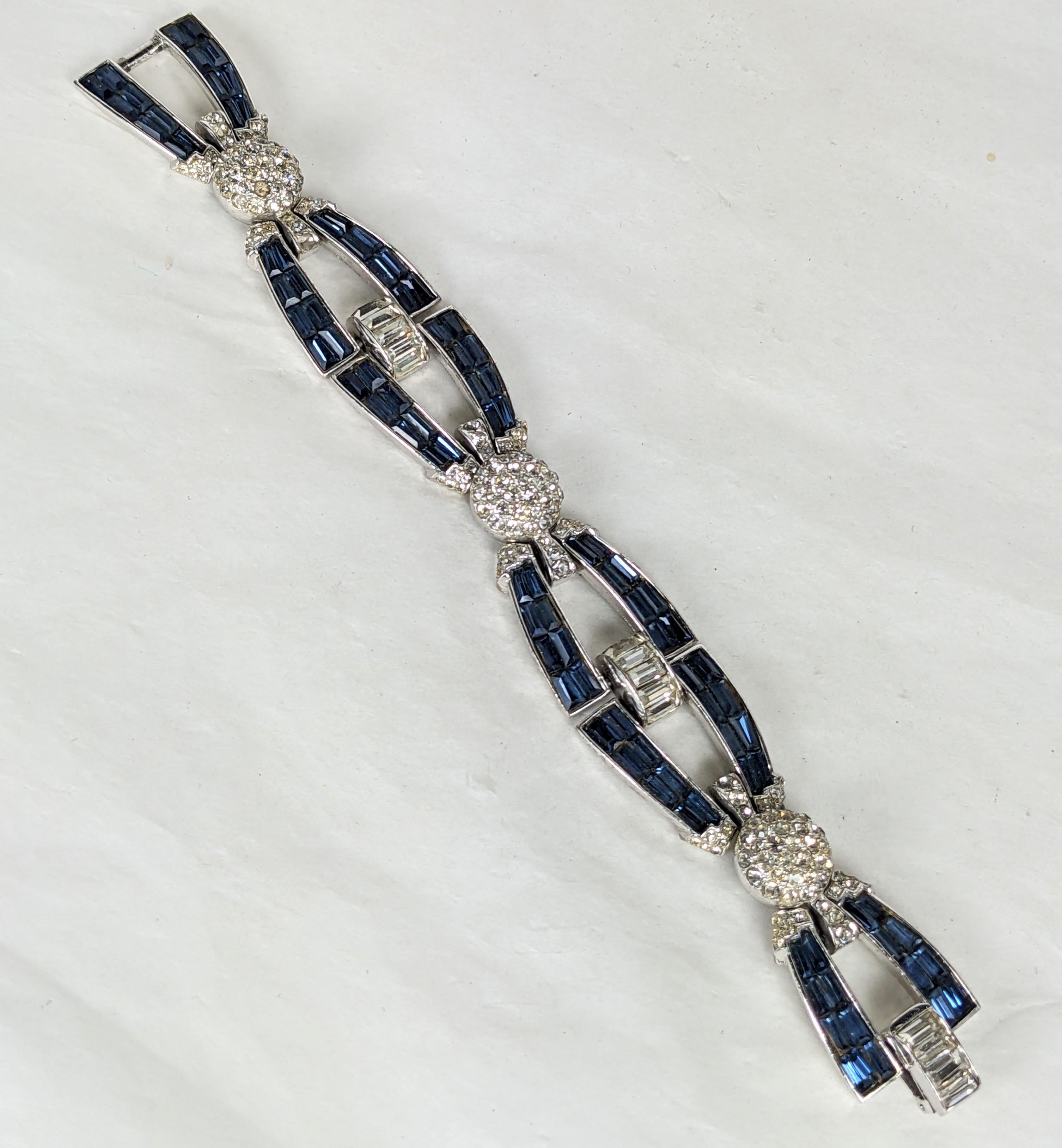 Bracelet à maillons baguette Art déco Marcel Boucher Excellent état - En vente à New York, NY