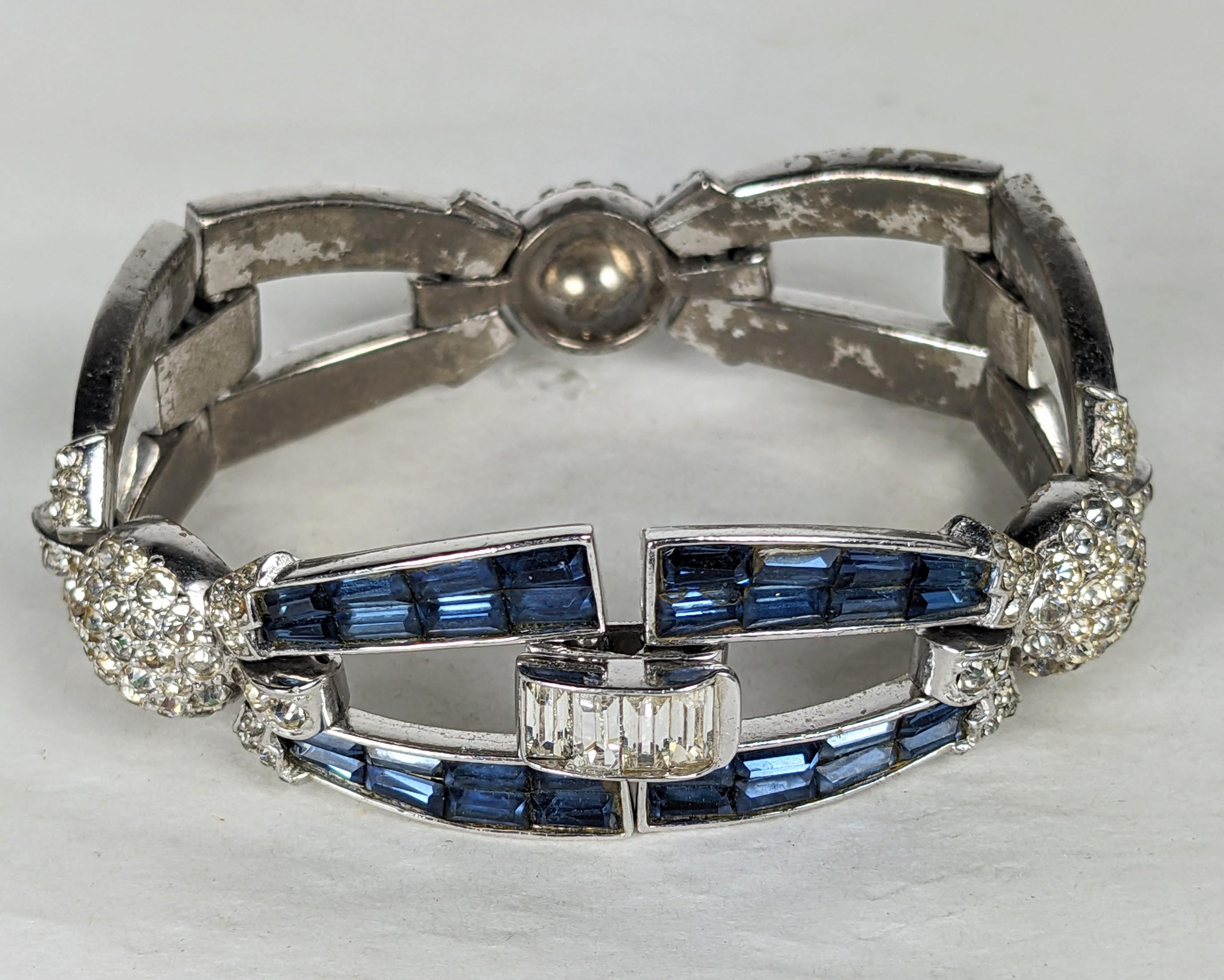  Marcel Boucher Art Deco Baguette Link Bracelet For Sale 1