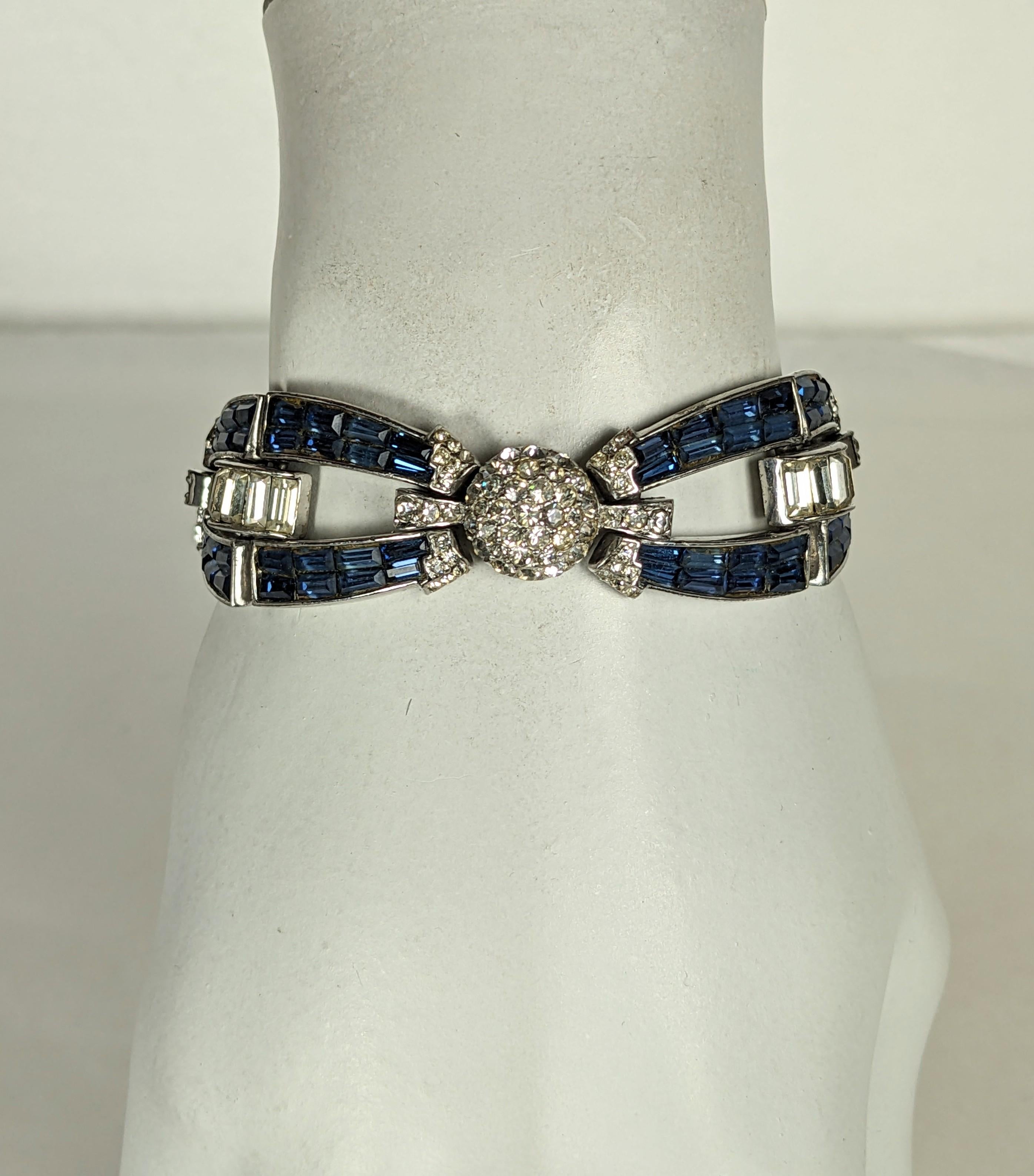  Marcel Boucher Art Deco Baguette Link Bracelet For Sale 3