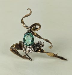 Marcel Boucher Art Deco Sterling Vermeil Skater