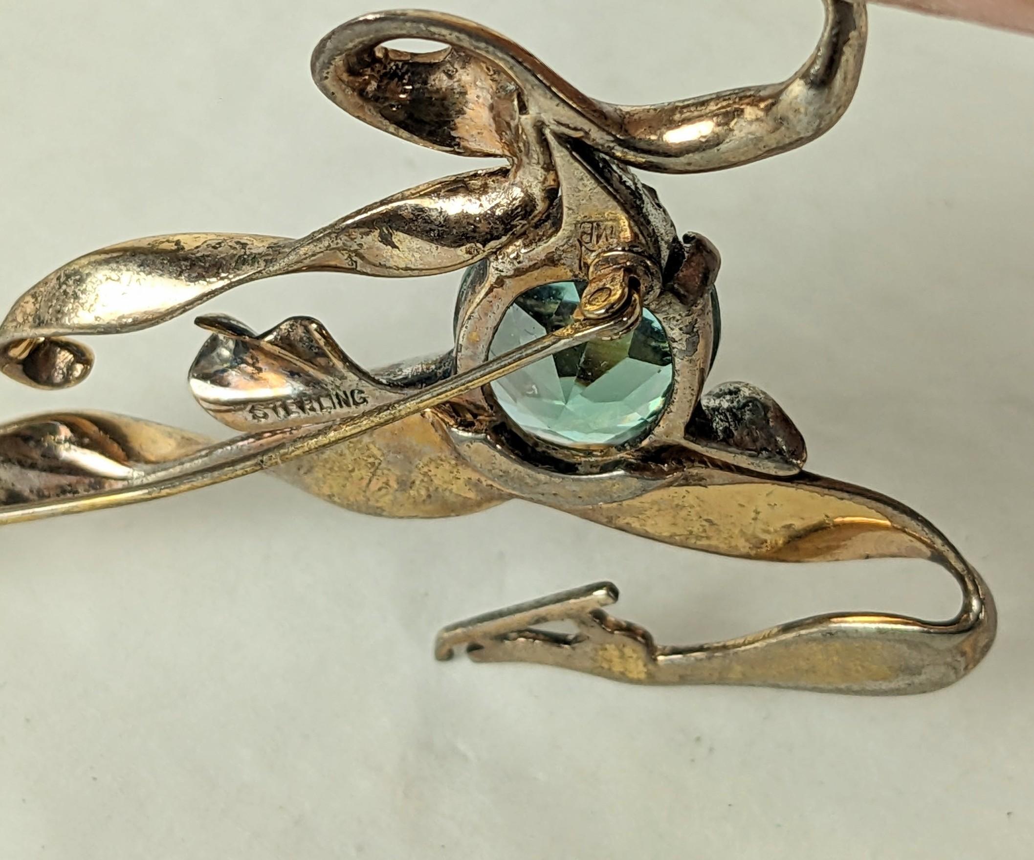 Skater Art Déco Marcel Boucher en argent sterling vermeil en vente 1