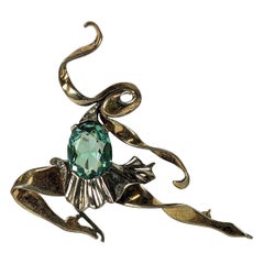 Marcel Boucher Patinadora Art Déco Vermeil de Esterlina
