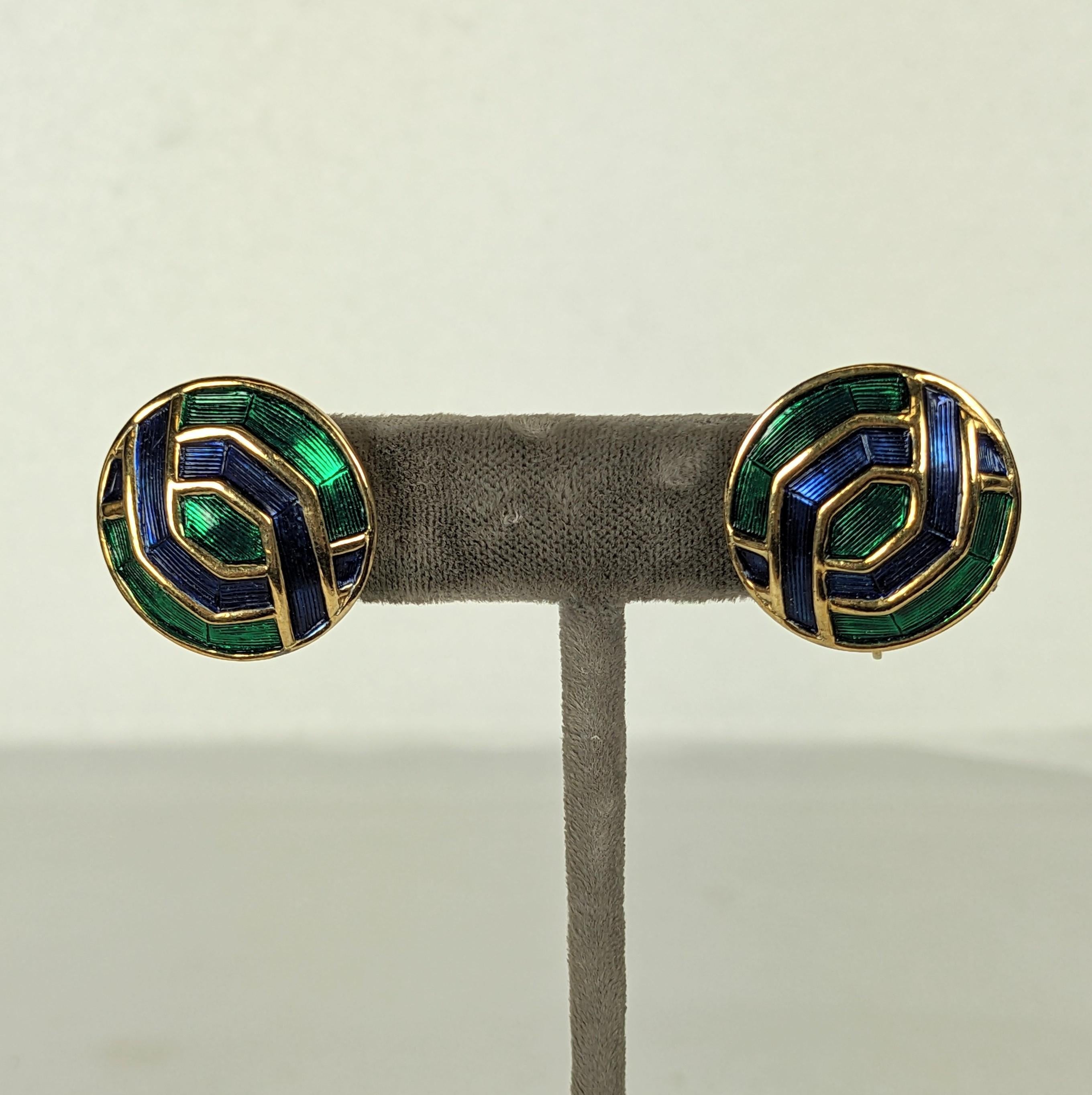 Marcel Boucher Enamel Bangle Suite In Good Condition For Sale In New York, NY