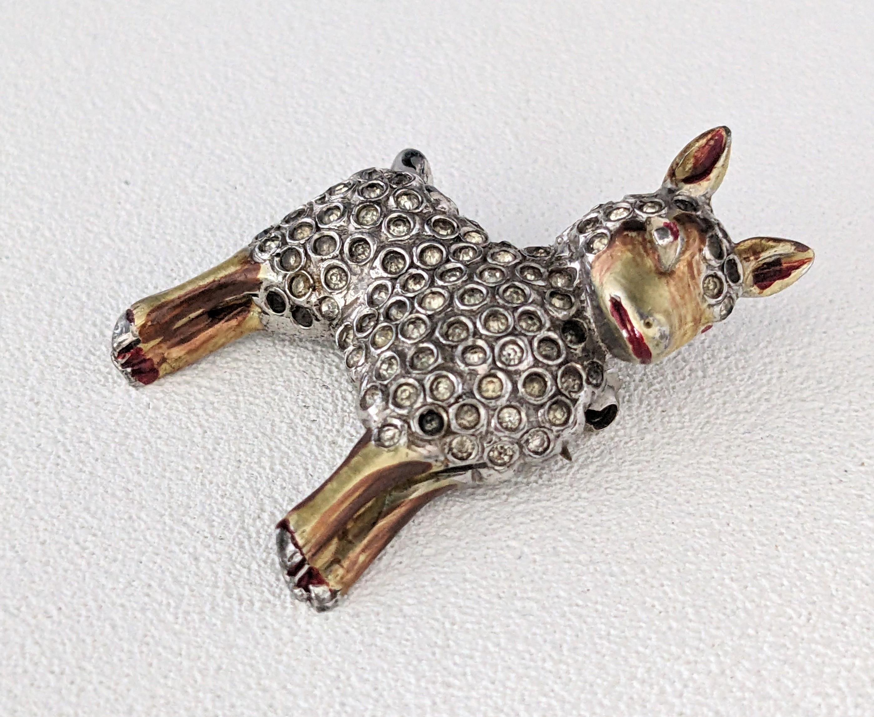 Art Déco Marcel Boucher Agnello con smalto e pavé in vendita
