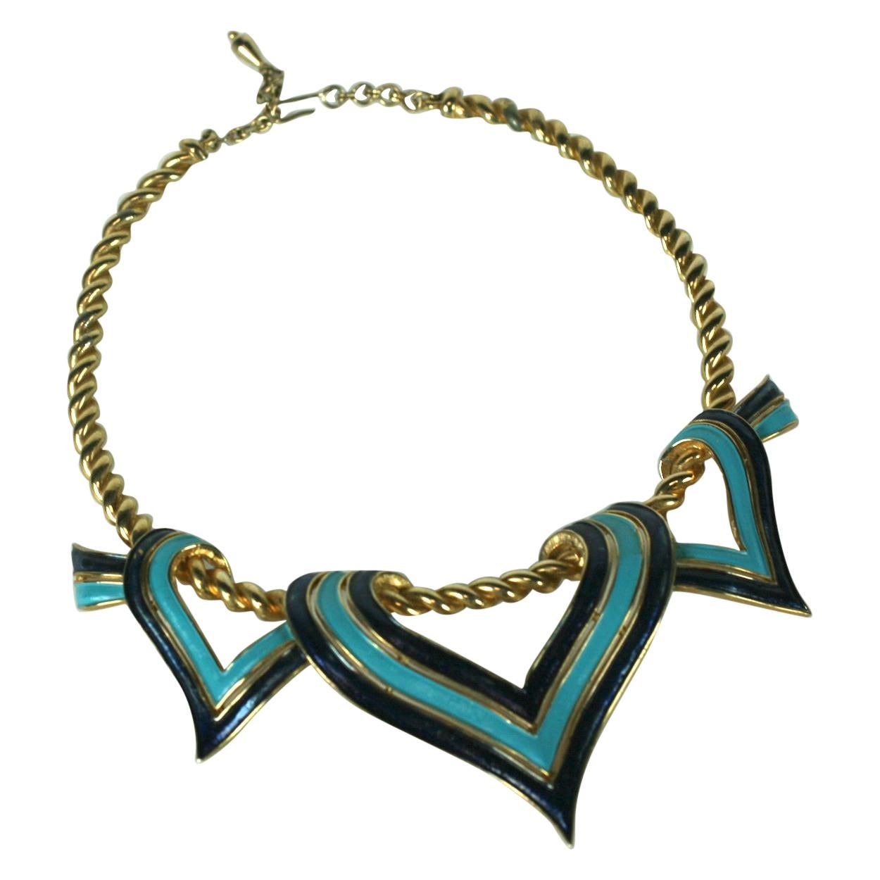 Marcel Boucher Enamel Scarf Necklace