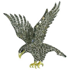 Vintage  Marcel Boucher  Patriotic  Pave Swooping Eagle Pin