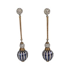 Marcel Boucher Pave and Enamel Lantern Earrings