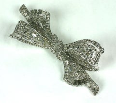 Marcel Boucher Pave Baguettes Floral Bow Brooch