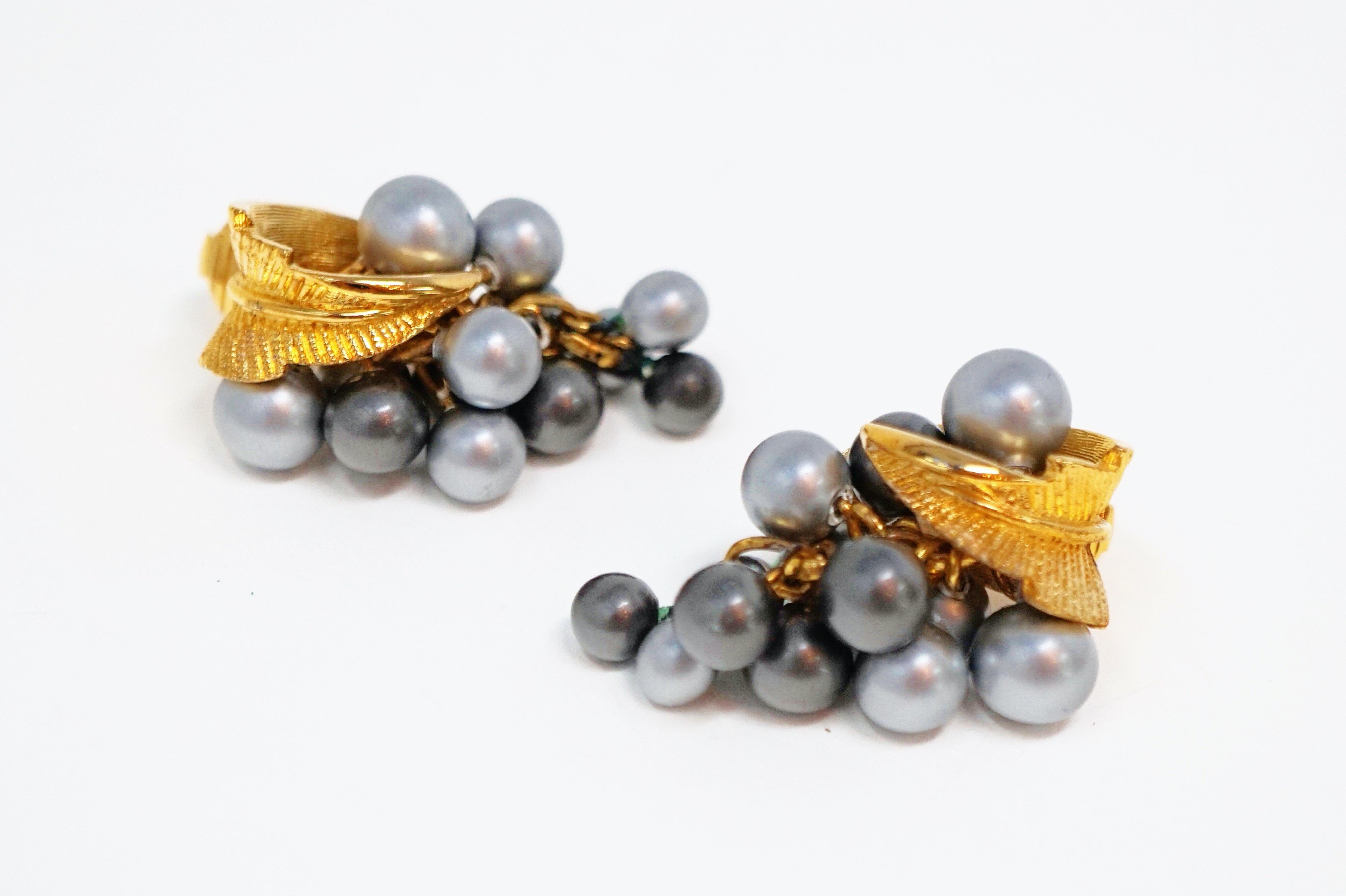 Marcel Boucher Pearl Grape Demi-Parure Brooch and Earrings Set, circa 1960 1