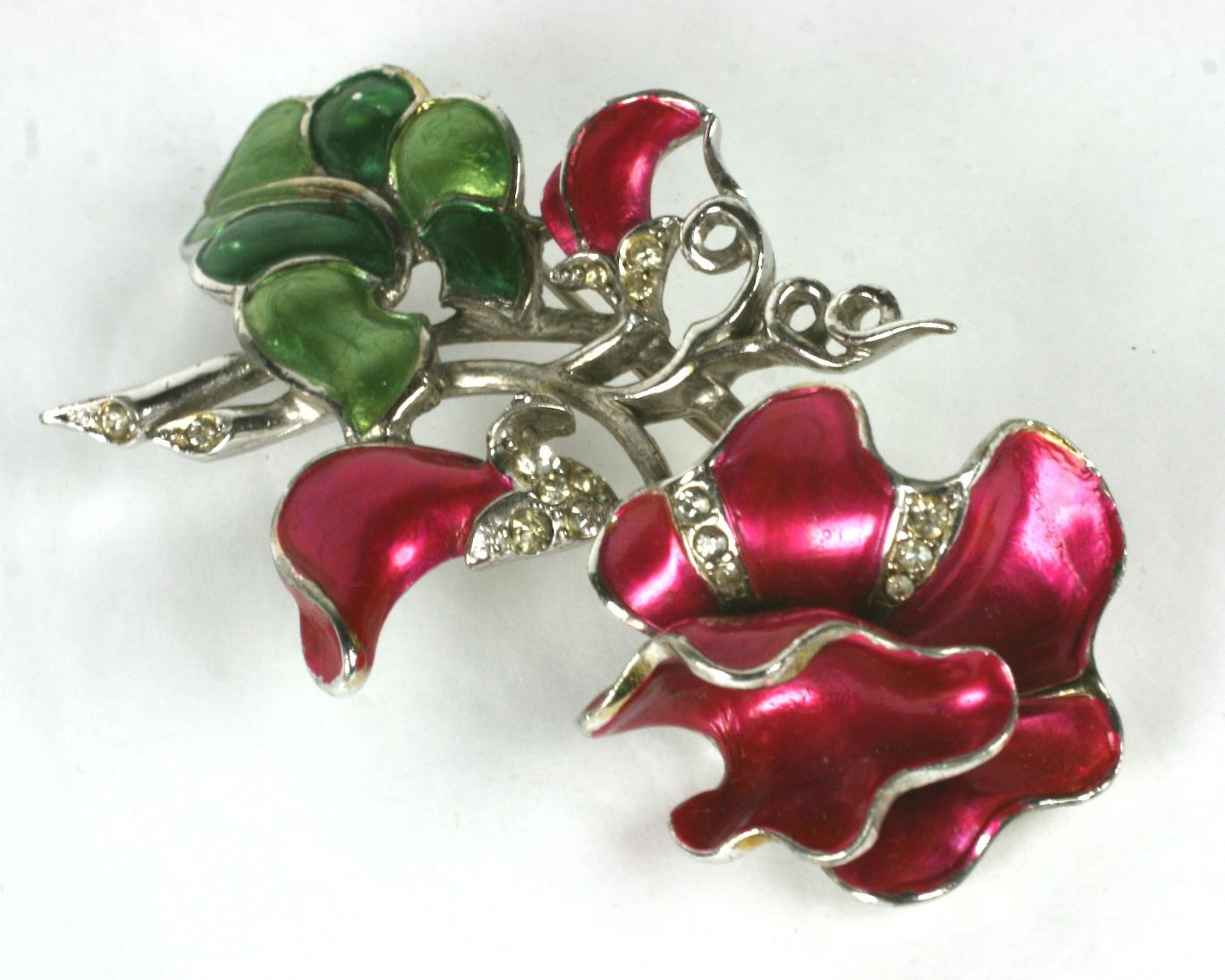 magenta brooch