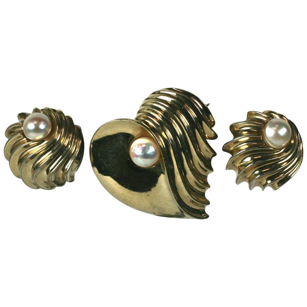 Marcel Boucher Retro Hearts Demi Parure