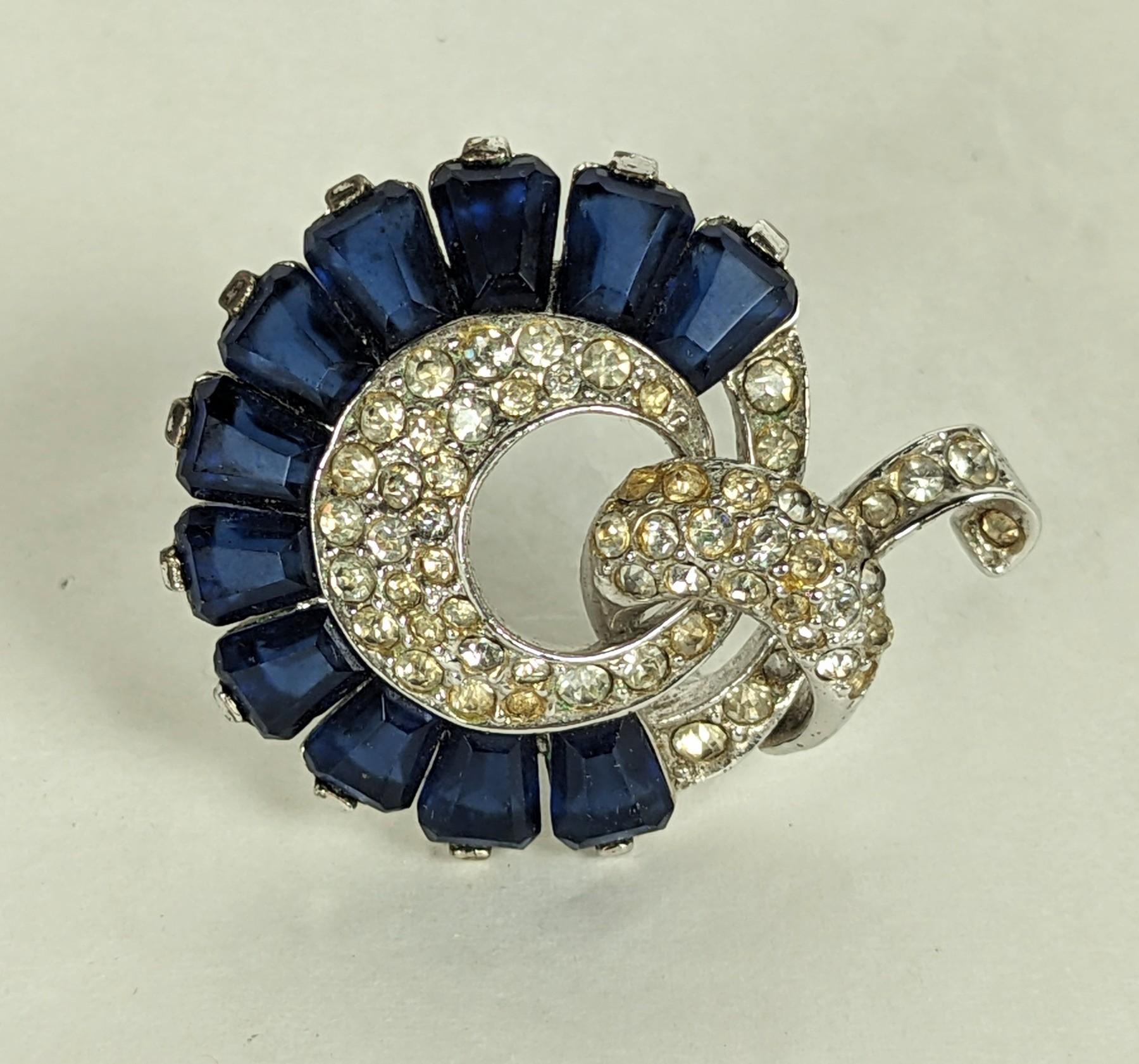 Marcel Boucher Retro Swirl Brooch In Good Condition For Sale In New York, NY