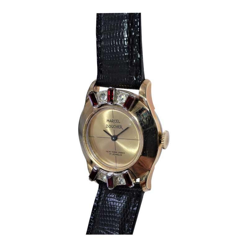 Marcel Boucher Yellow Gold Filled Jewelry Watch from 1950's 2