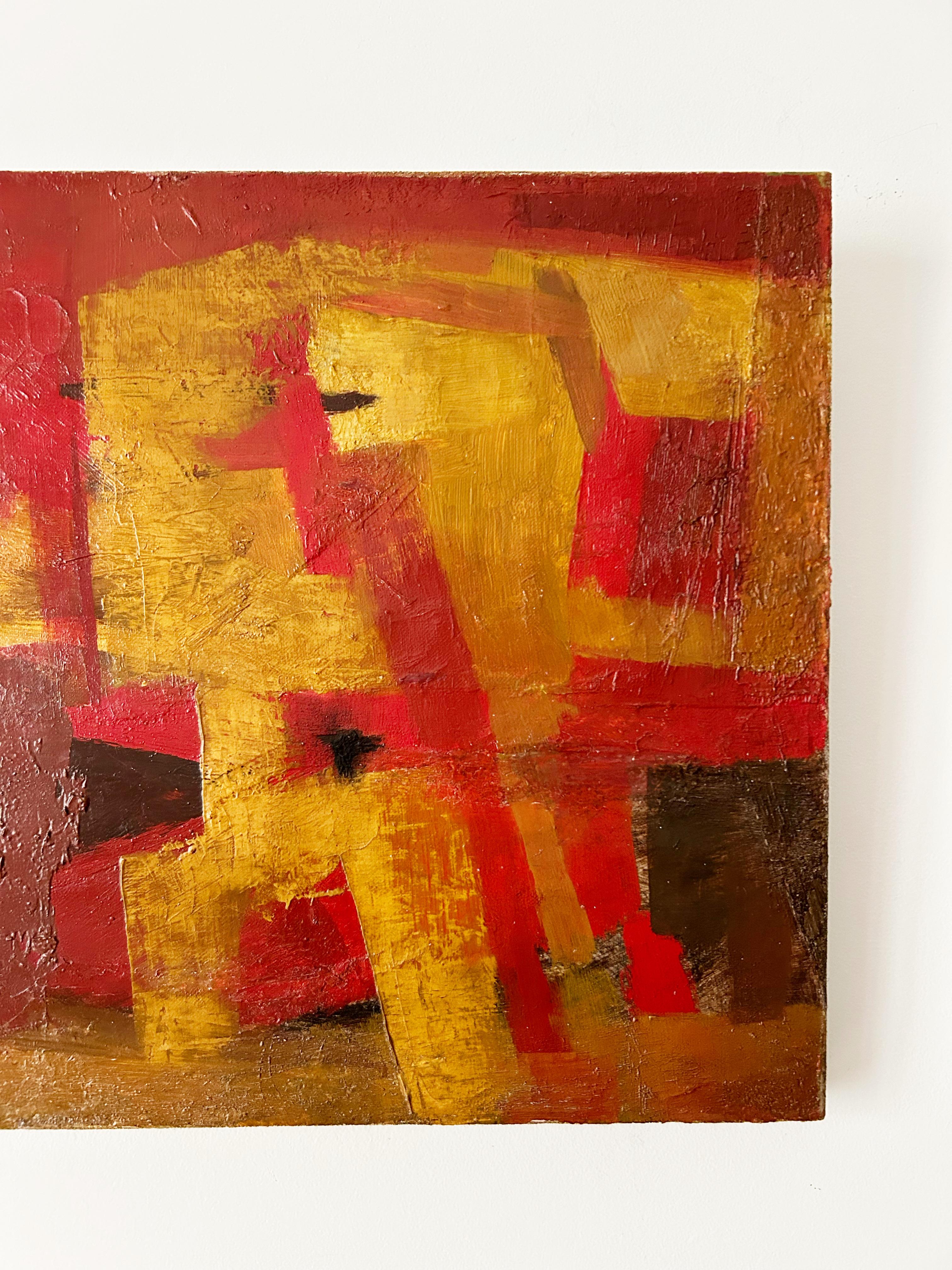 Marcel Bouqueton, Rot und Gelb, 1955, Öl auf Leinwand im Angebot 2