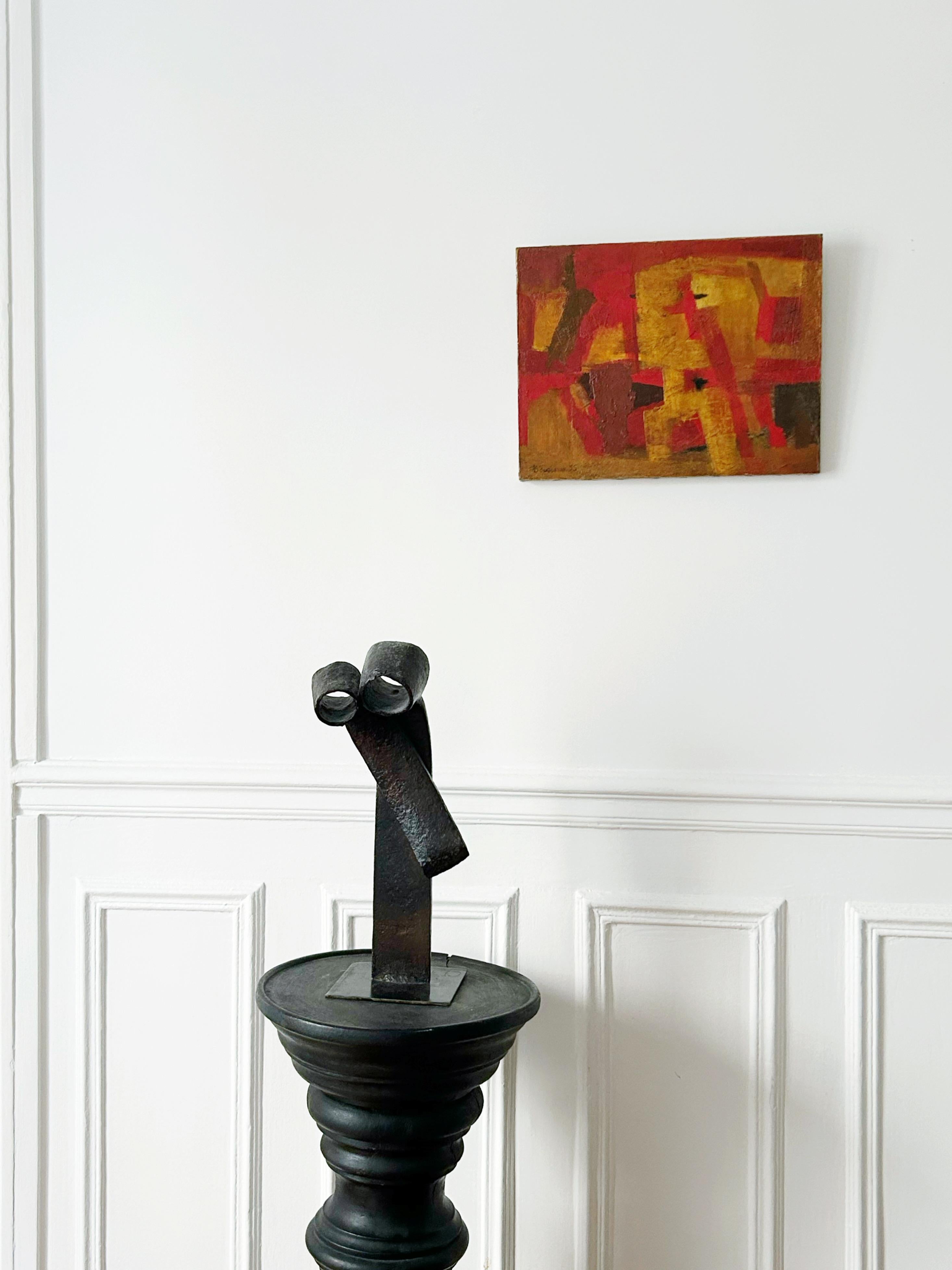 Marcel Bouqueton, Rosso e giallo, 1955, olio su tela 4