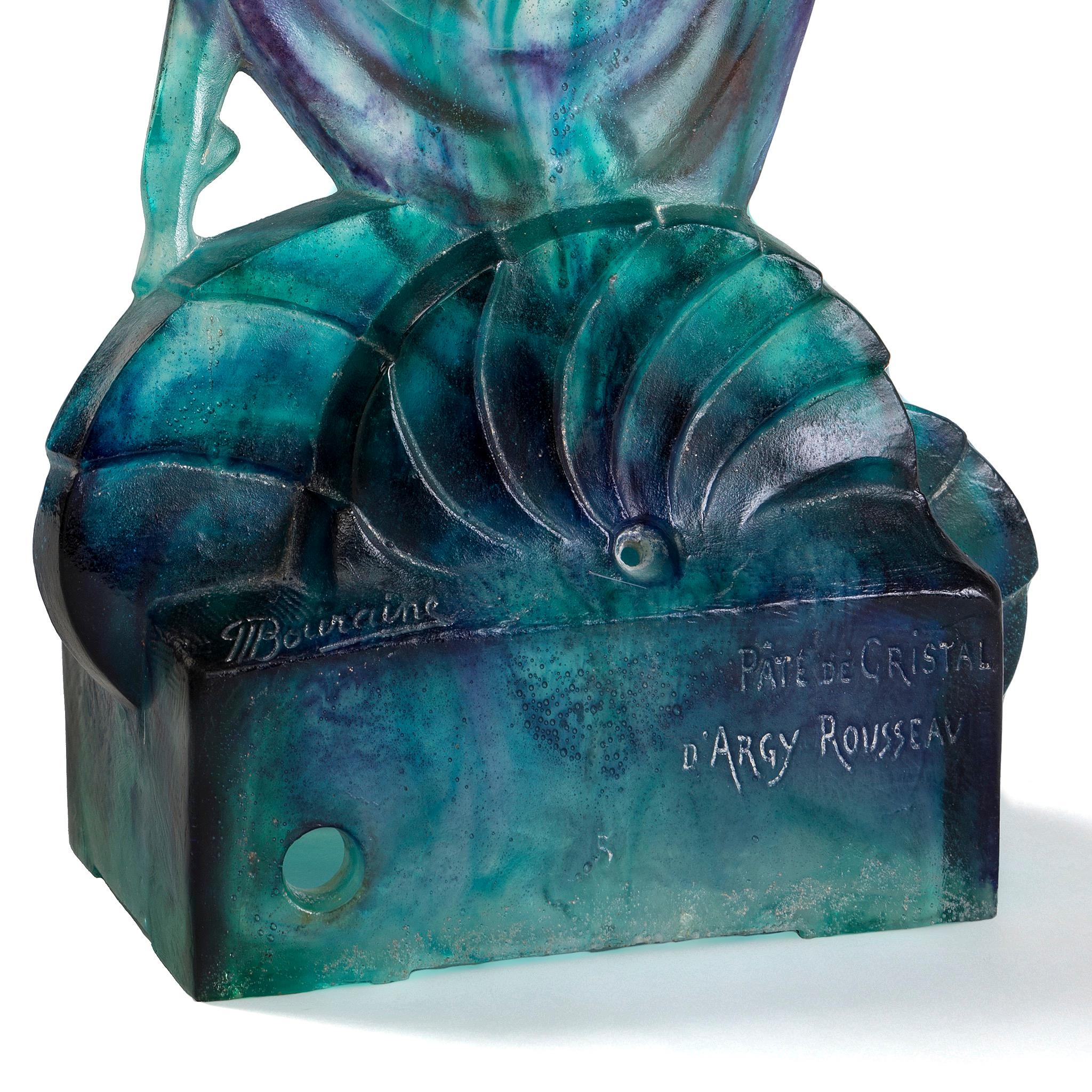 Marcel Bouraine & Gabriel Argy-Rousseau “Danseuse” Pâte de verre Sculpture In Excellent Condition For Sale In New York, NY