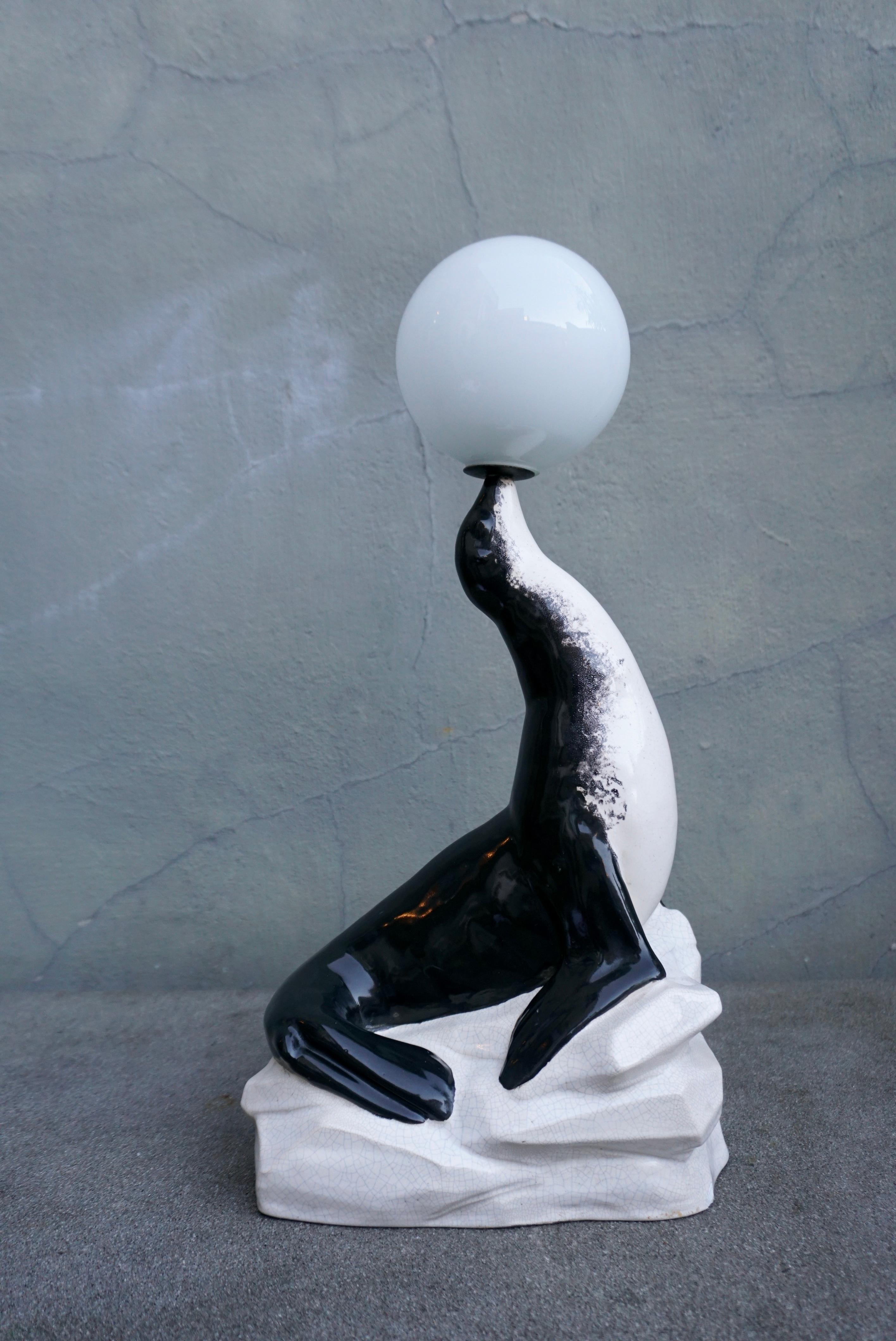 Marcel Bouraine Sea Lion Lamp For Sale 5