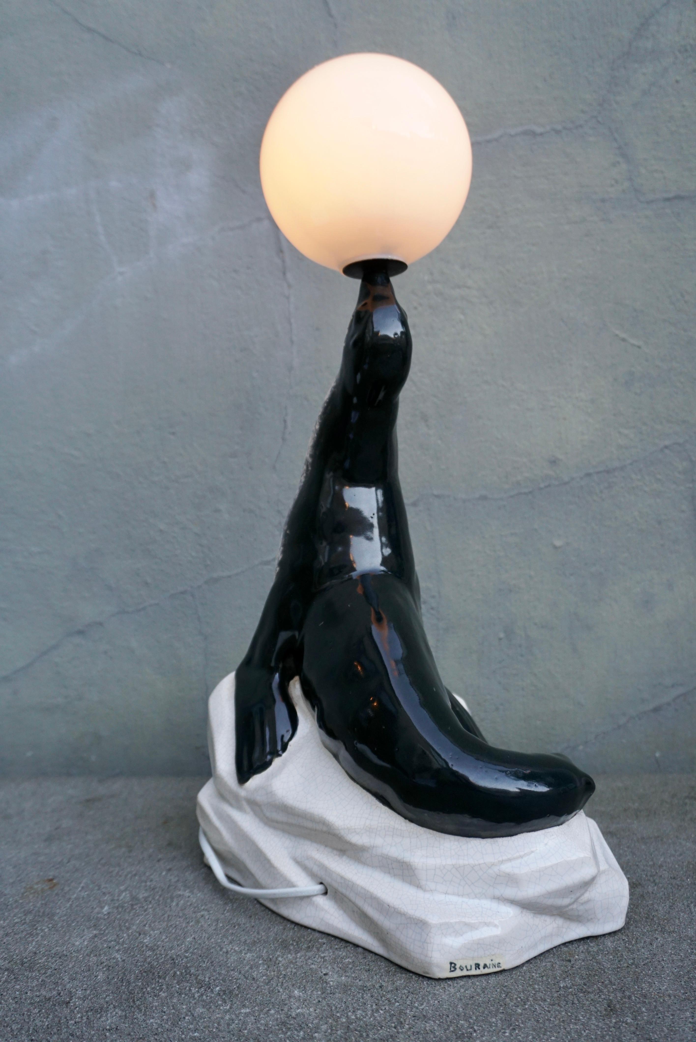 Marcel Bouraine Sea Lion Lamp For Sale 8