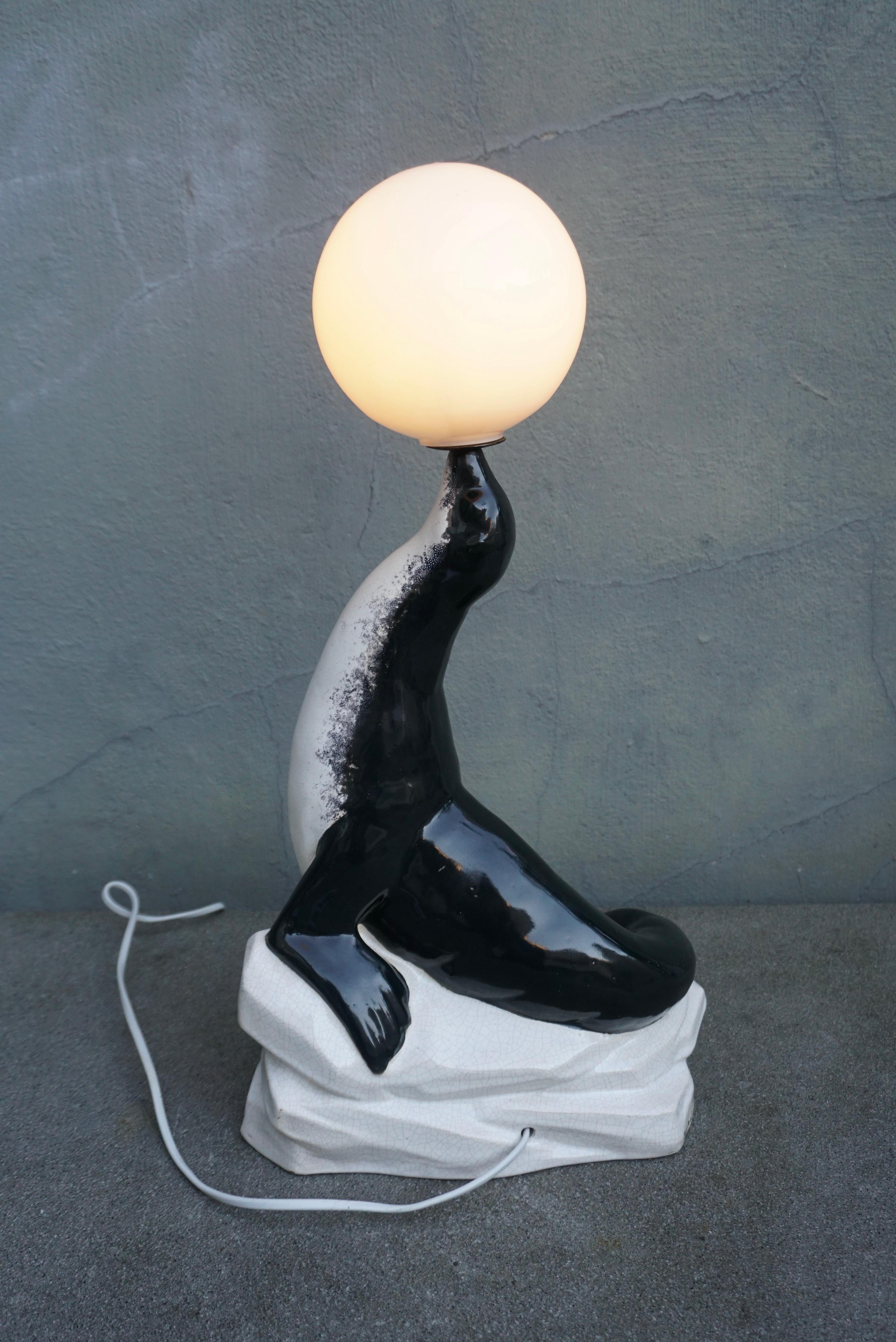 Marcel Bouraine Sea Lion Lamp For Sale 9