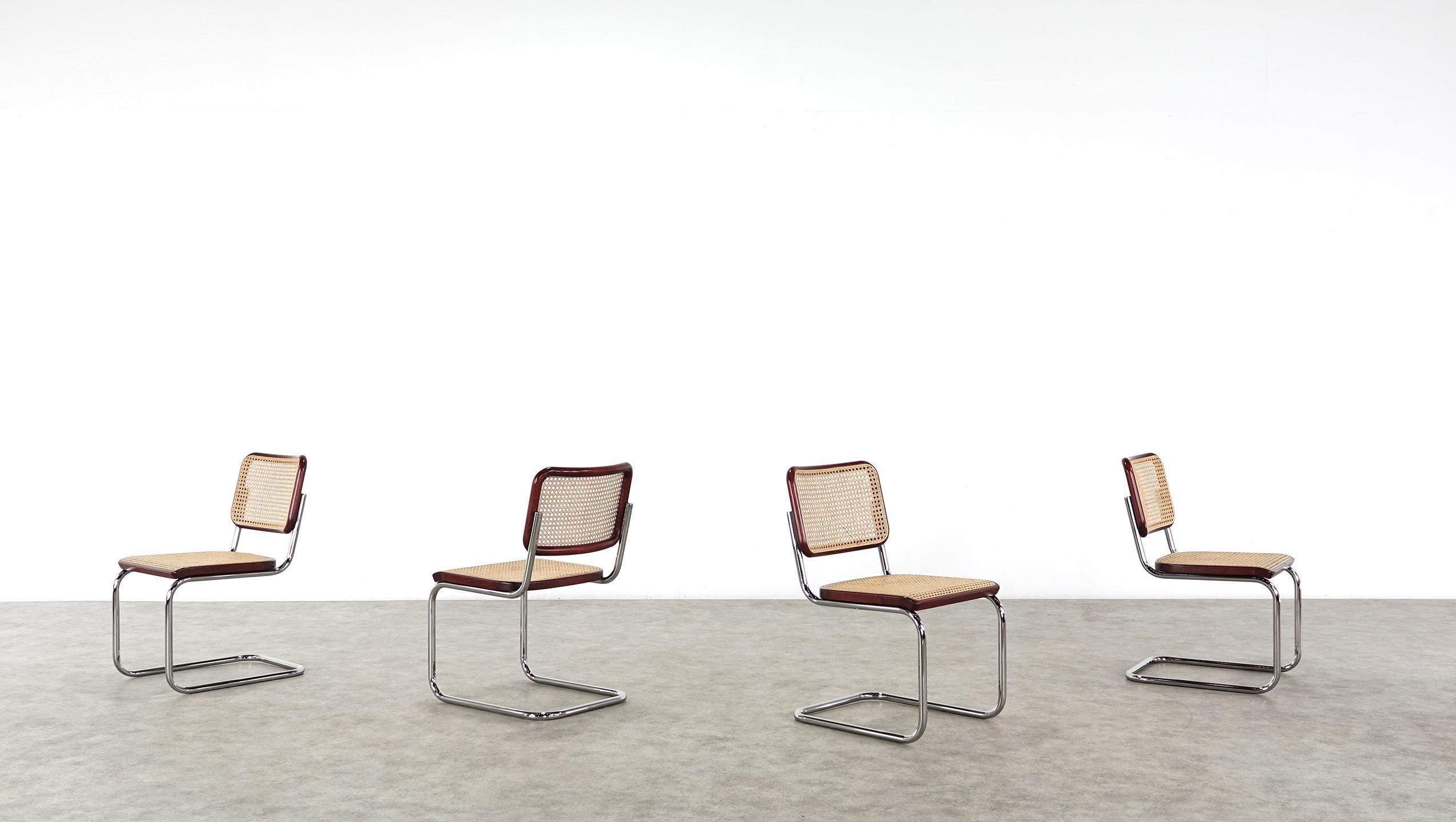 Marcel Breuer 4 Cantilever Chairs 'S32' for Thonet 3