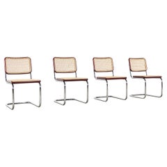 Marcel Breuer 4 Freischwinger-Stühle 'S32' für Thonet