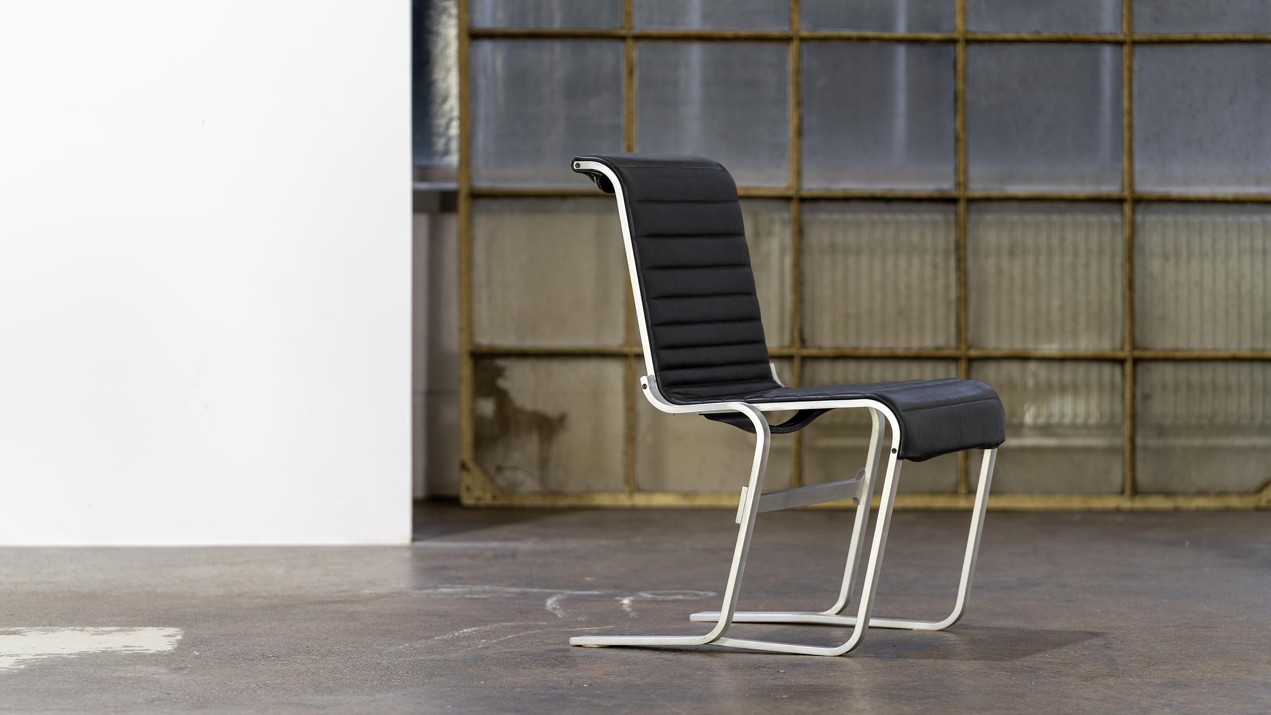 Marcel Breuer Aluminium Chair 1933 ICF Cadsana Italy MoMa Museum Bauhaus Black For Sale 4