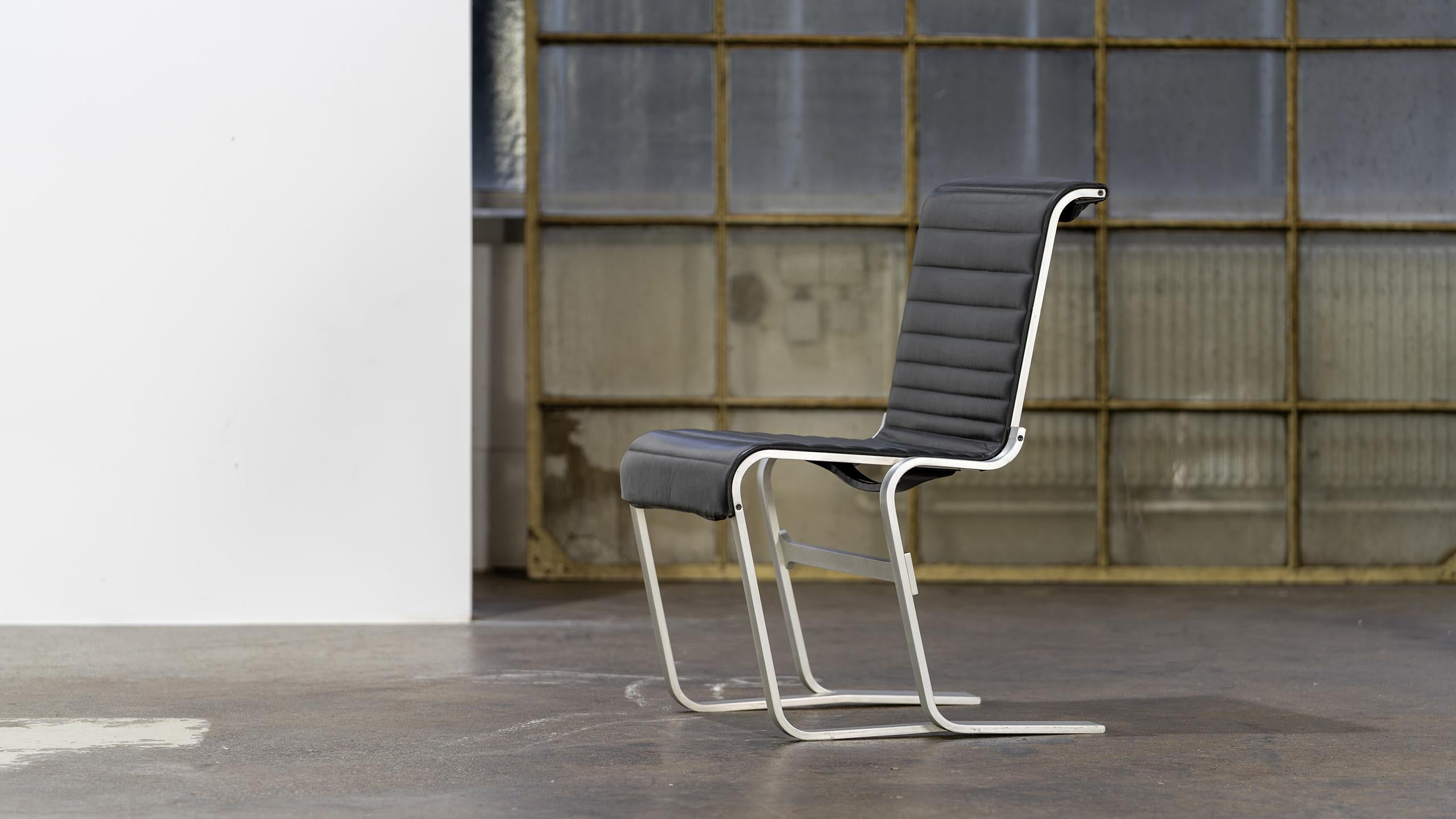 Marcel Breuer Aluminium Chair 1933 ICF Cadsana Italy MoMa Museum Bauhaus Black For Sale 5