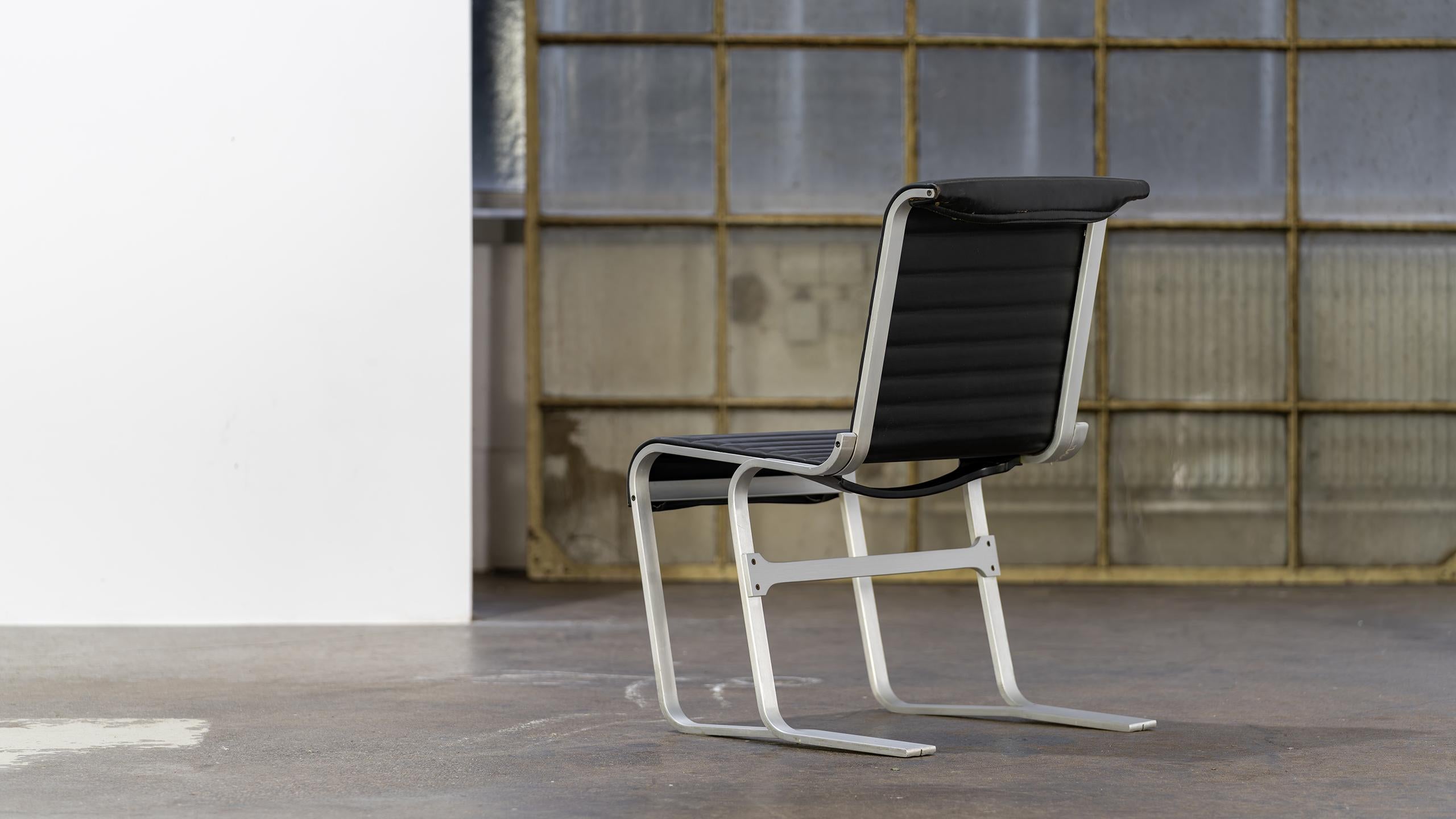 Italian Marcel Breuer Aluminium Chair 1933 ICF Cadsana Italy MoMa Museum Bauhaus Black For Sale