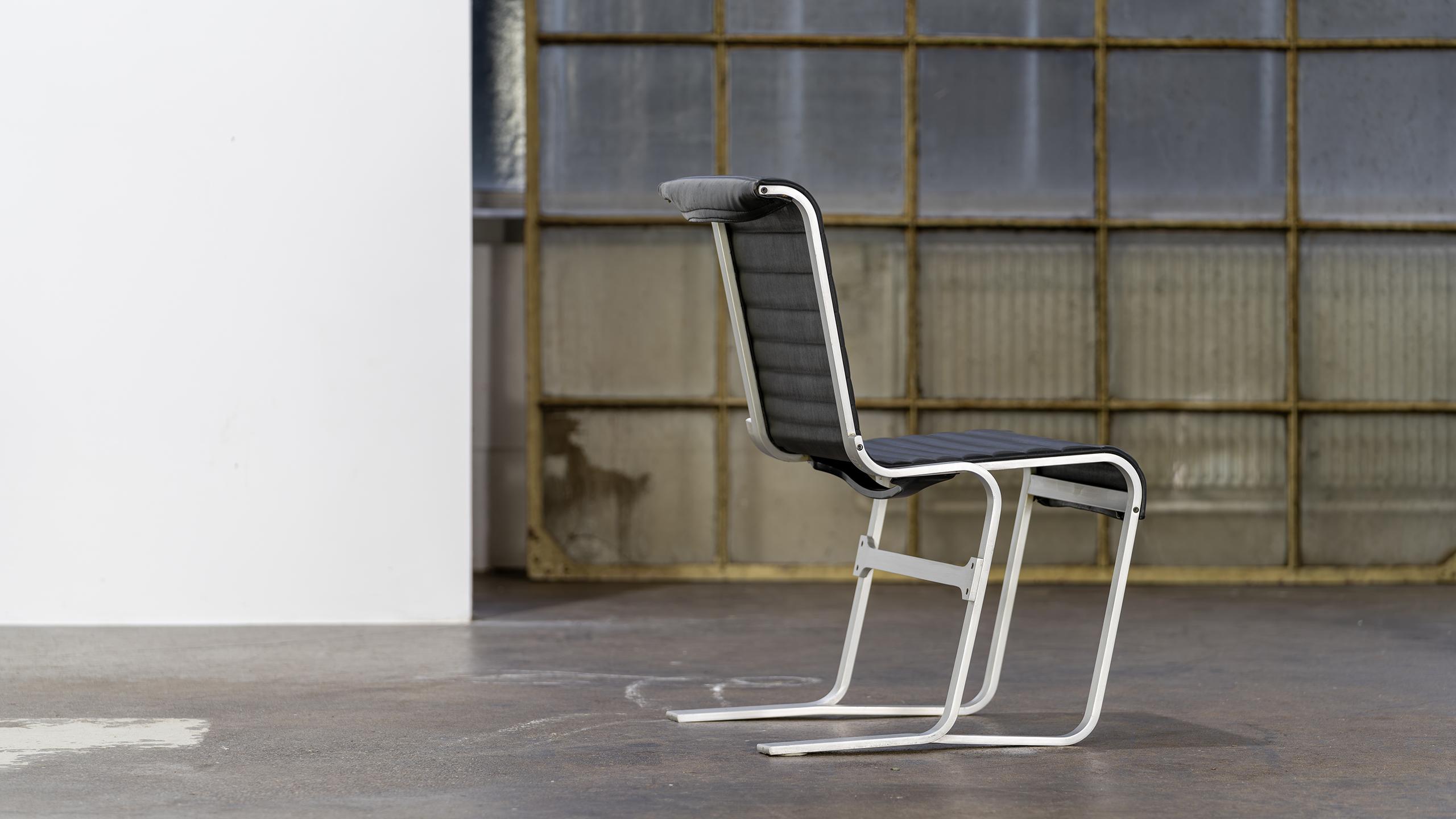 Aluminum Marcel Breuer Aluminium Chair 1933 ICF Cadsana Italy MoMa Museum Bauhaus Black For Sale