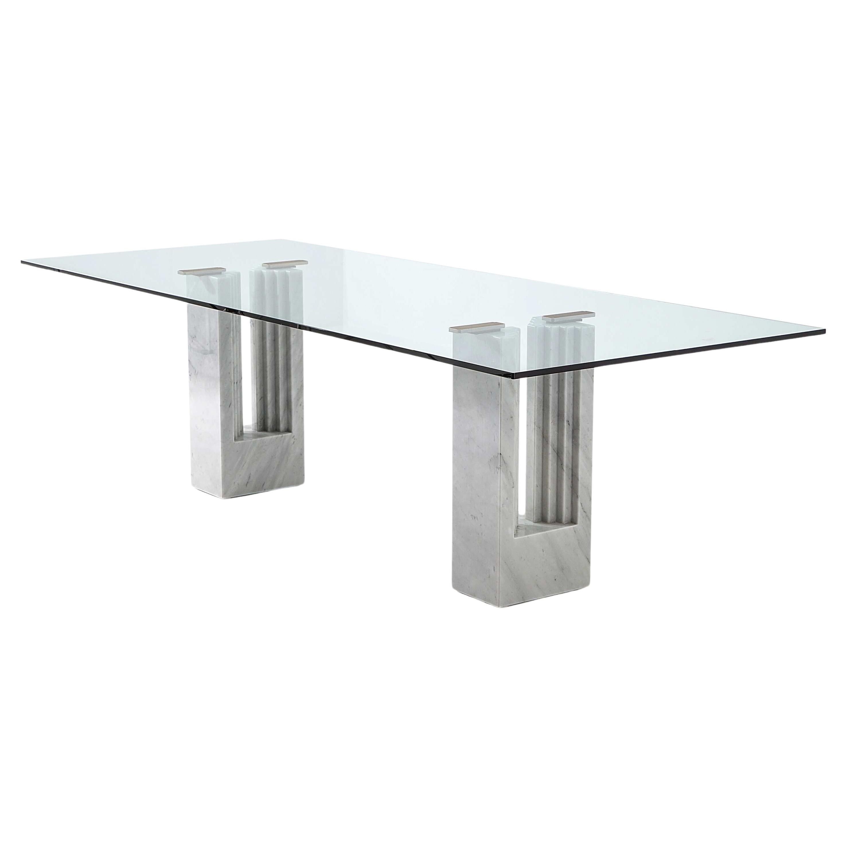 Marcel Breuer und Carlo Scarpa Delfi Tisch aus Marmor und Glas von Cassina