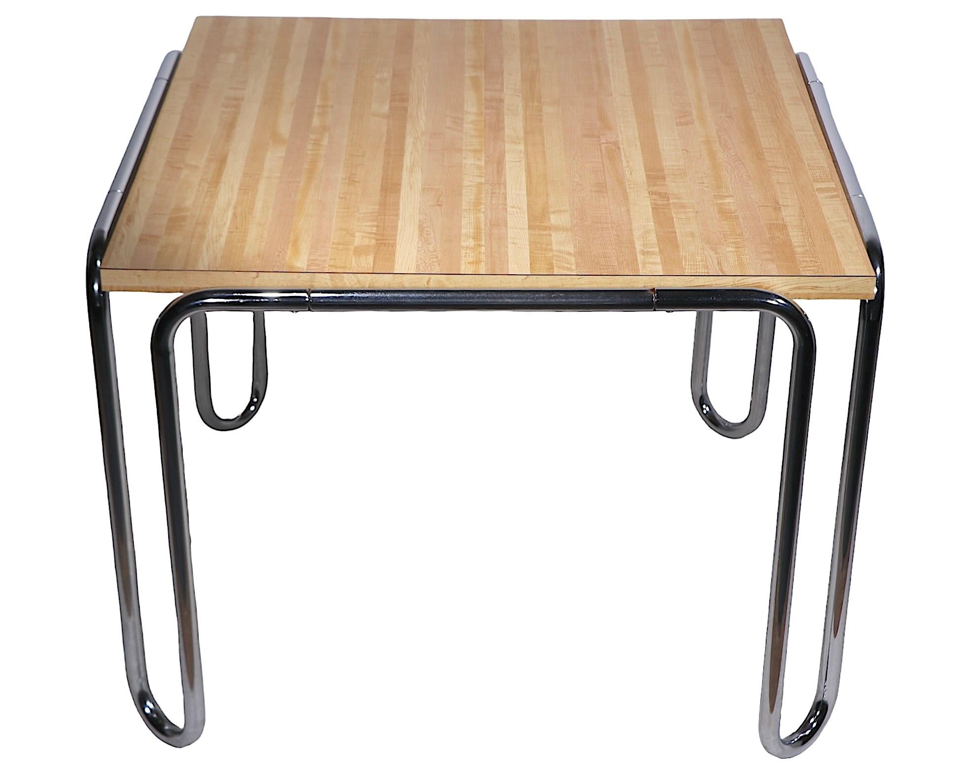 Bauhaus Marcel Breuer B10 Tubular Chrome Dining Table