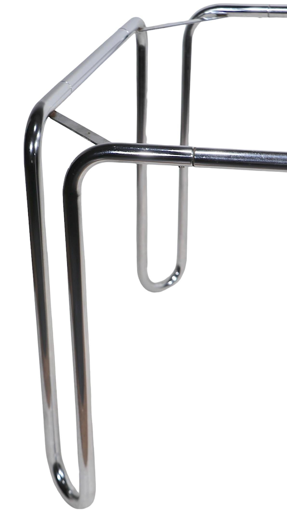 Italian Marcel Breuer B10 Tubular Chrome Dining Table