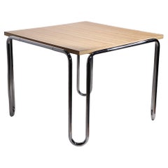 Marcel Breuer B10 Chrom-Esstisch mit röhrenförmigem Chromrohr