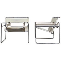 Marcel Breuer B3 “Wassily” Bauhaus Chairs for Gavina Knoll, 1971, Set of 2