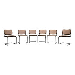 Marcel Breuer B32 Cesca Chairs for Gavina, Chrome & Vienna Straw, 1968, Set of 6