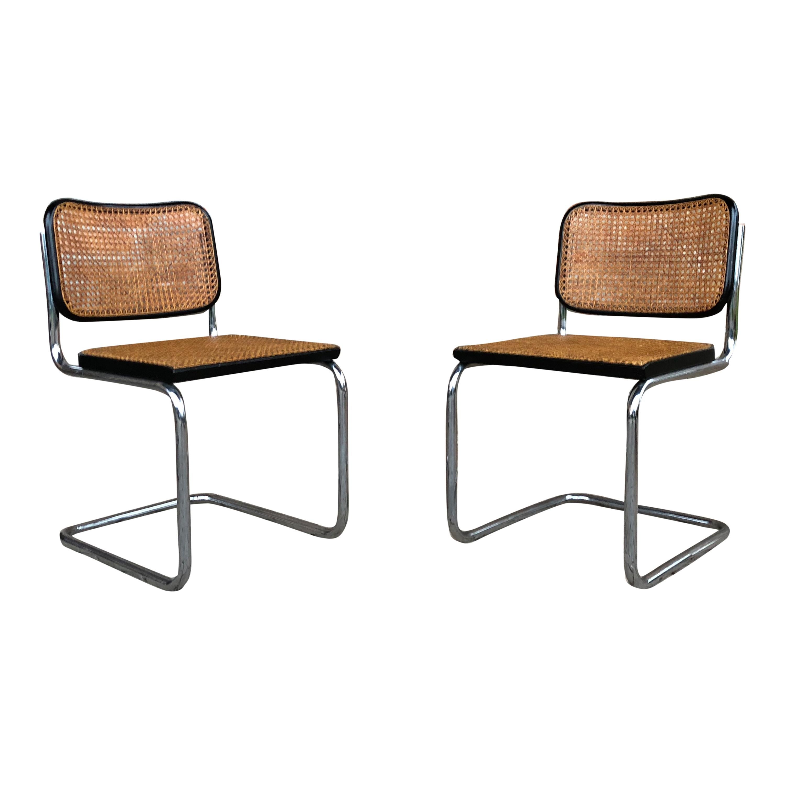 Marcel Breuer B32 Cesca Dining Room Chairs for Gavina Knoll, 1963, Set of 4 In Good Condition For Sale In Vicenza, IT
