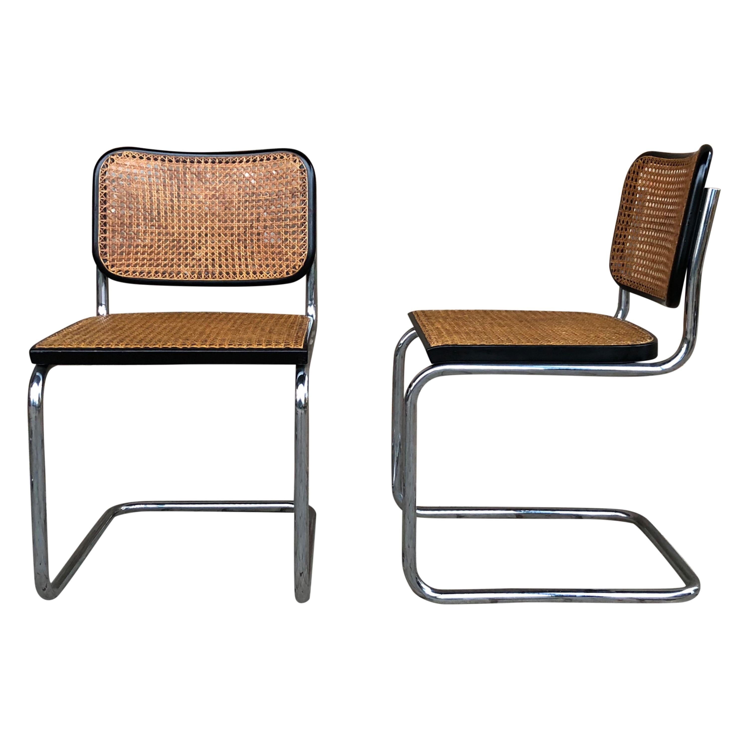 Mid-20th Century Marcel Breuer B32 Cesca Dining Room Chairs for Gavina Knoll, 1963, Set of 4 For Sale
