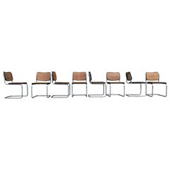 Marcel Breuer B32 Cesca Dining Room Chairs for Gavina Knoll, 1963, Set of 8