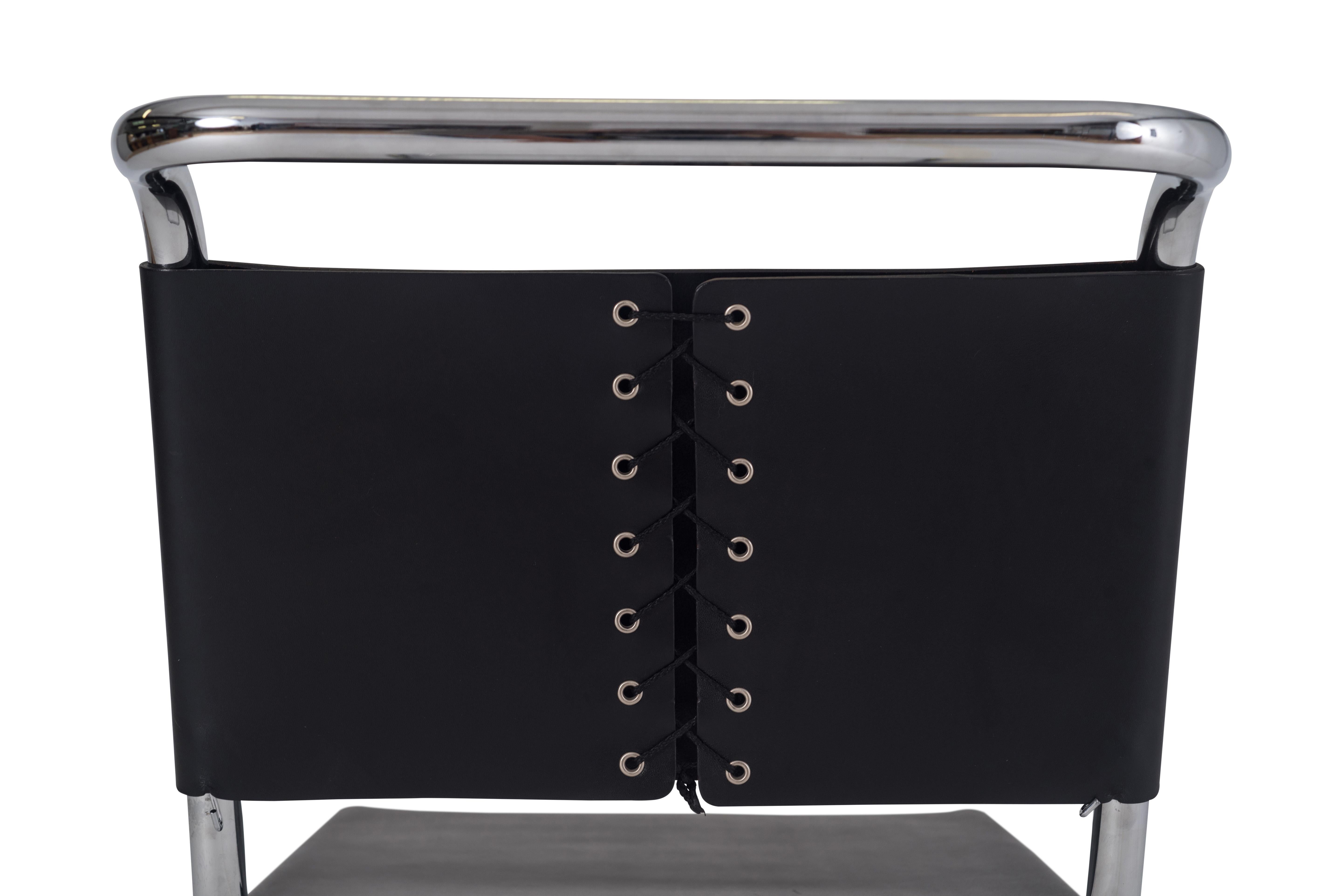 Mid-20th Century Marcel Breuer B33 Cantilever Leather Dining Chairs - 1950s