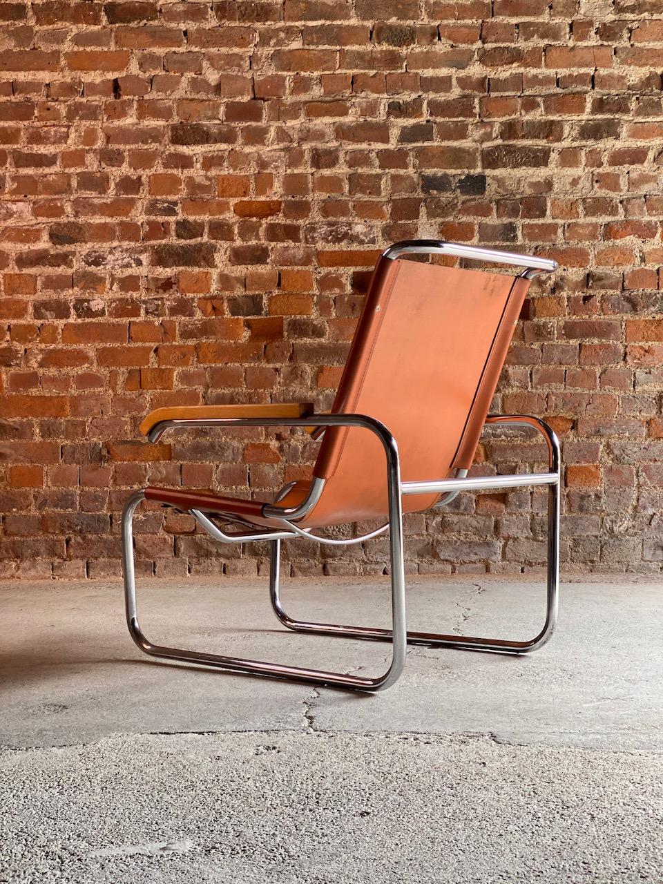 Bauhaus Marcel Breuer B35 Lounge Chair Armchair Thonet, circa 1930s