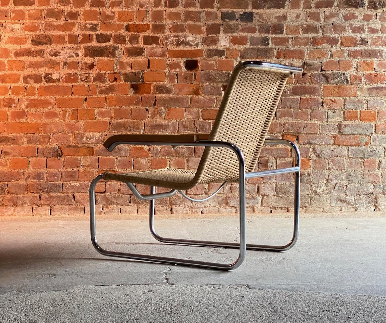 Bauhaus Marcel Breuer B35 Lounge Chair Armchair Thonet, circa 1940s For Sale