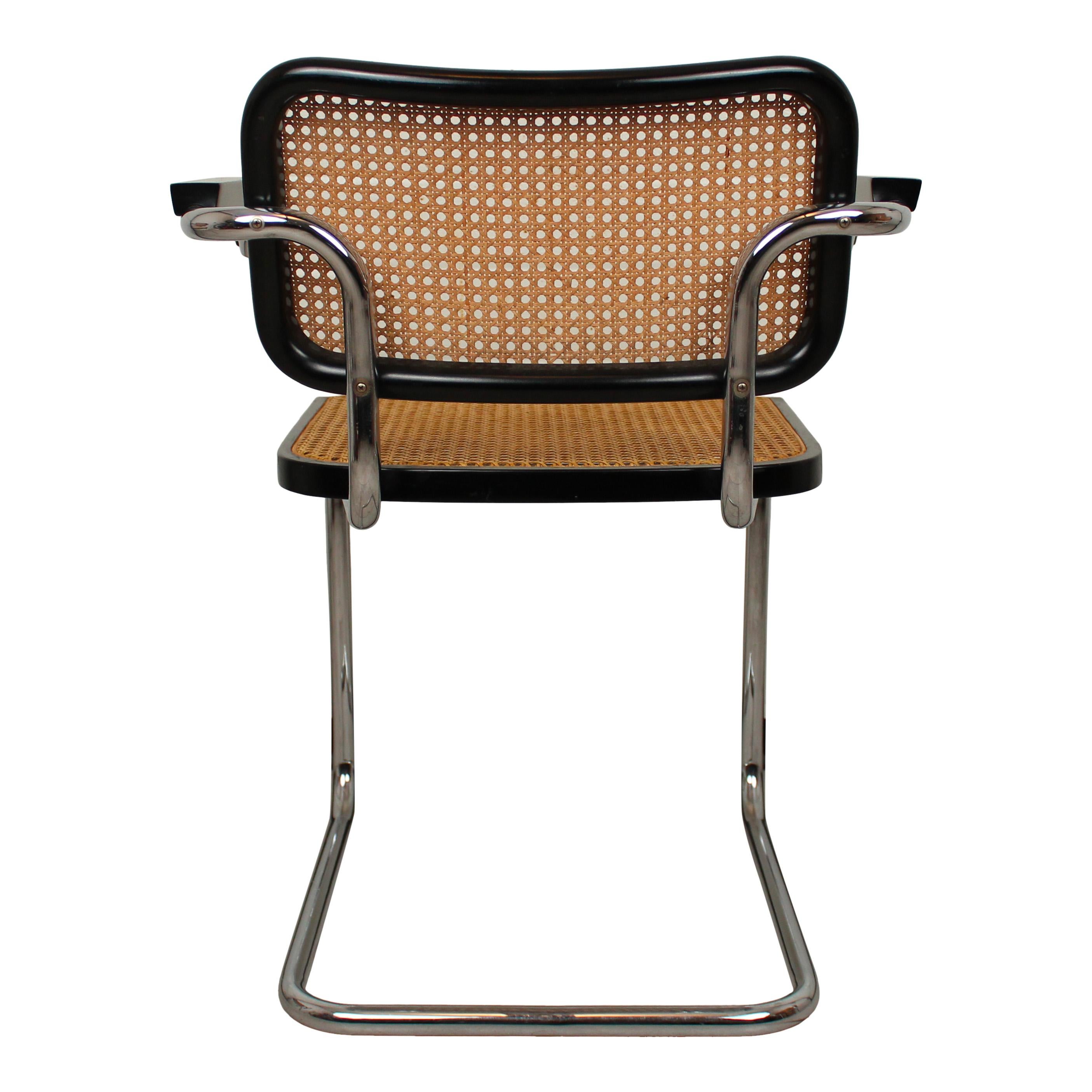 Marcel Breuer B64 Cesca Dining Room Arm Chair for Gavina Knoll, 1968, Set of 4 6