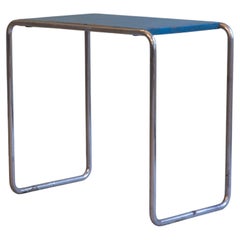 Mesita auxiliar Marcel Breuer B9c en azul original, de acero tubular, década de 1930