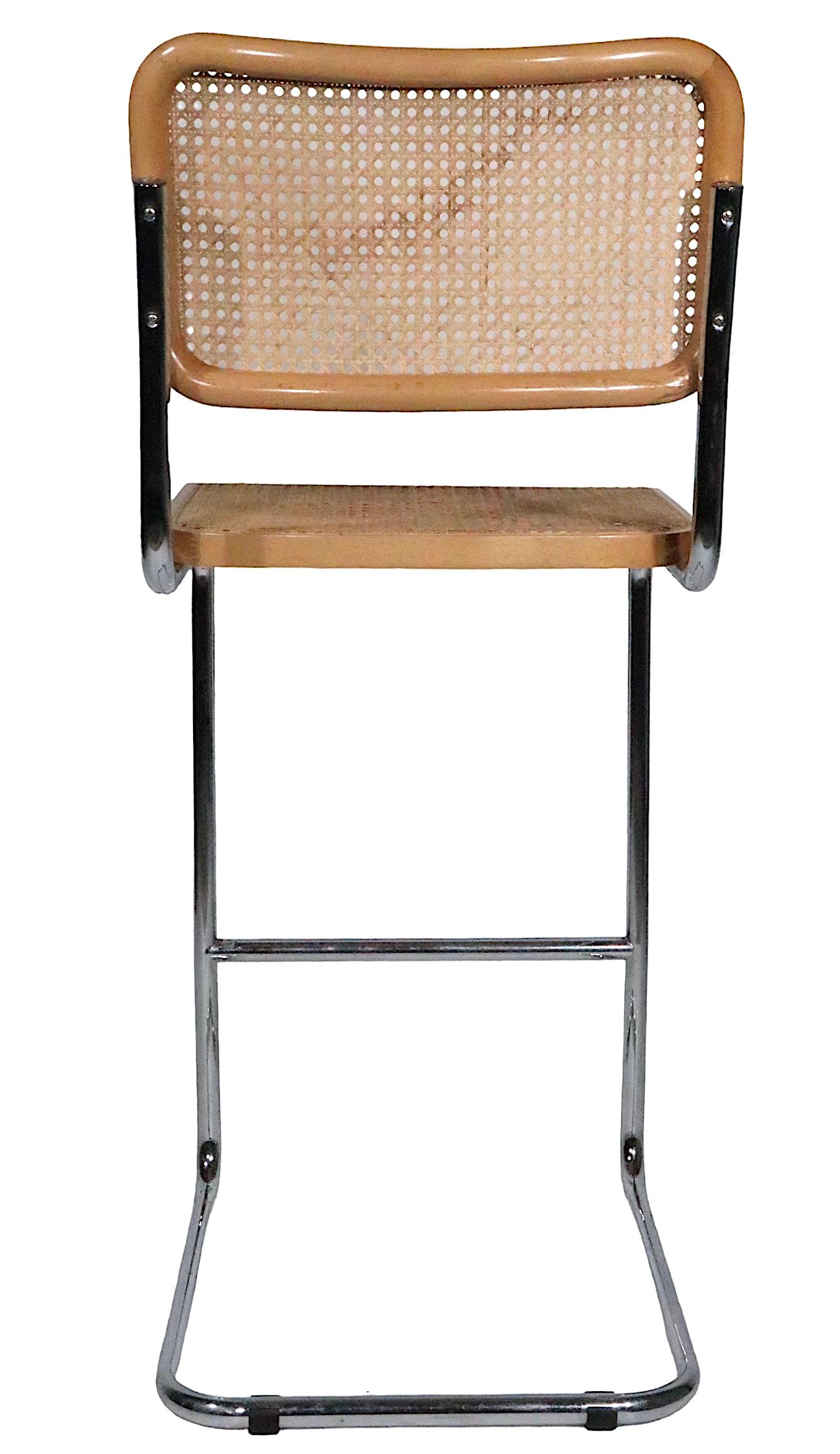Marcel Breuer Bar Height Cesca Stool Made in Italy, circa 1970s 3
