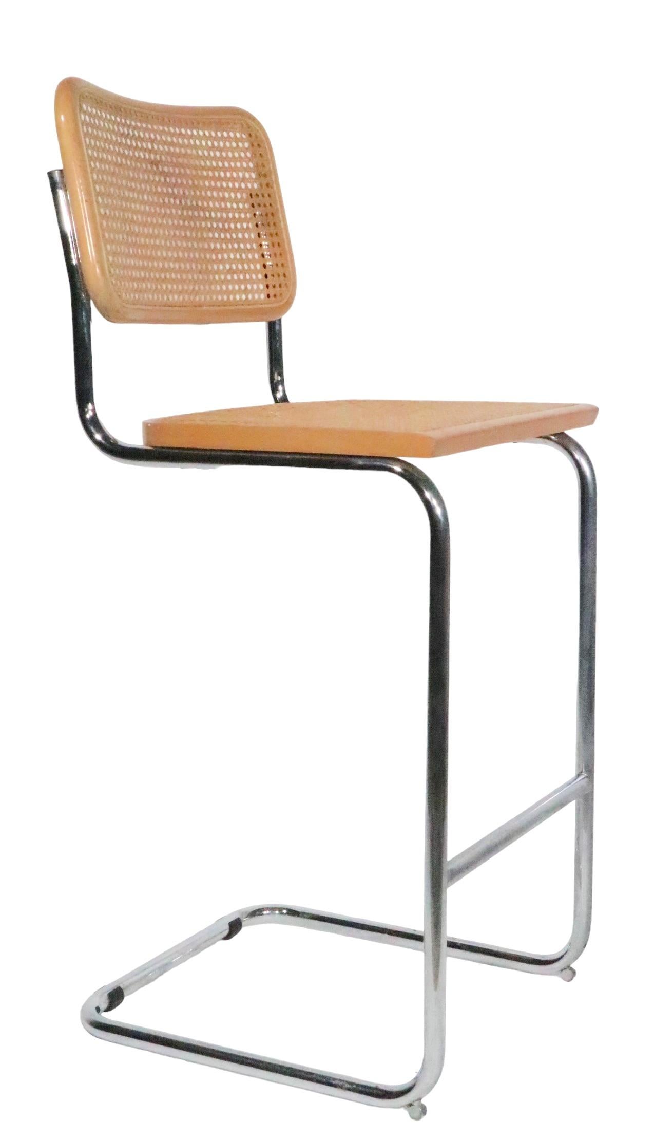 Marcel Breuer Bar Height Cesca Stool Made in Italy, circa 1970s 4